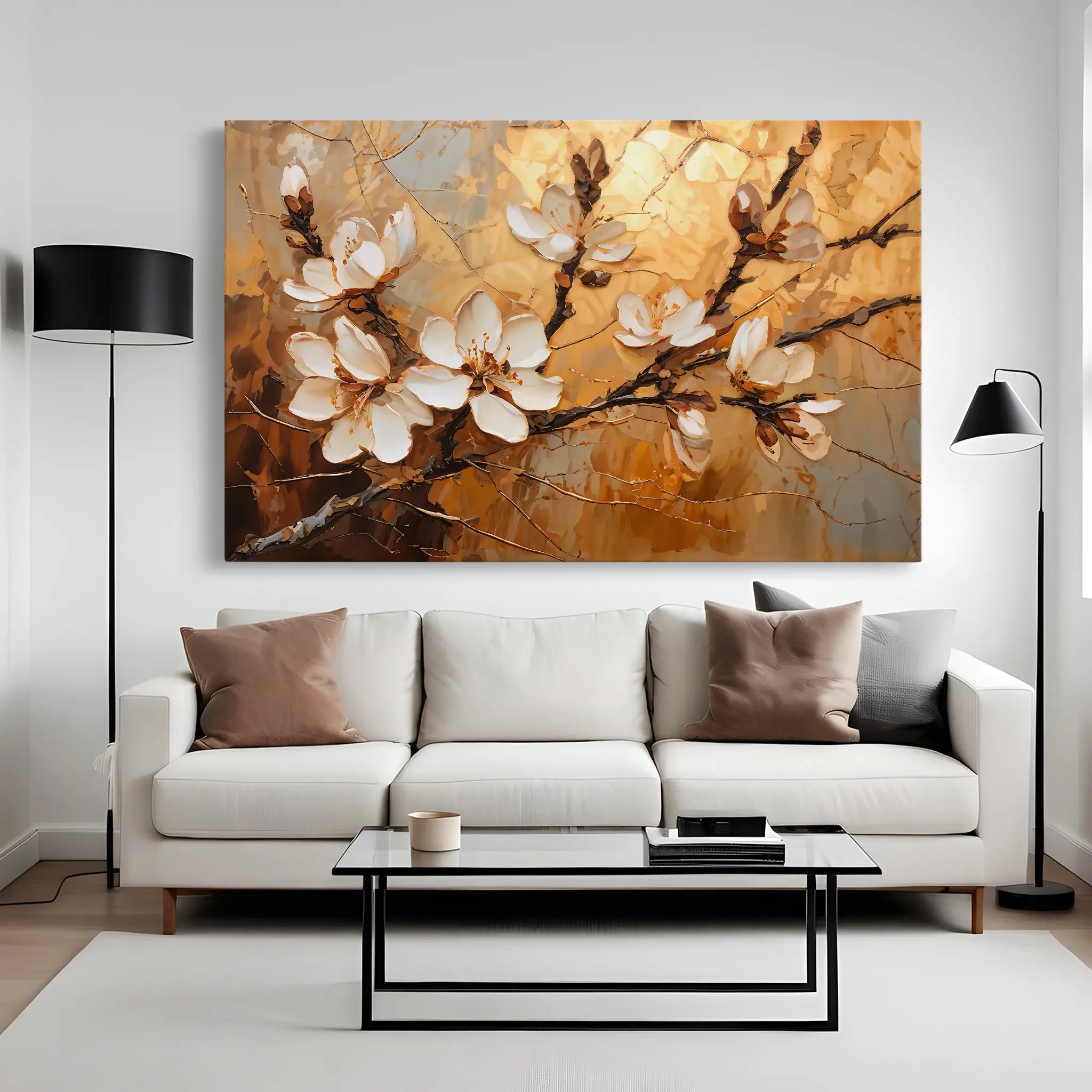 Floral Canvas Wall Art WAD141-F 90 x 60 cm / Stretched on hidden frame