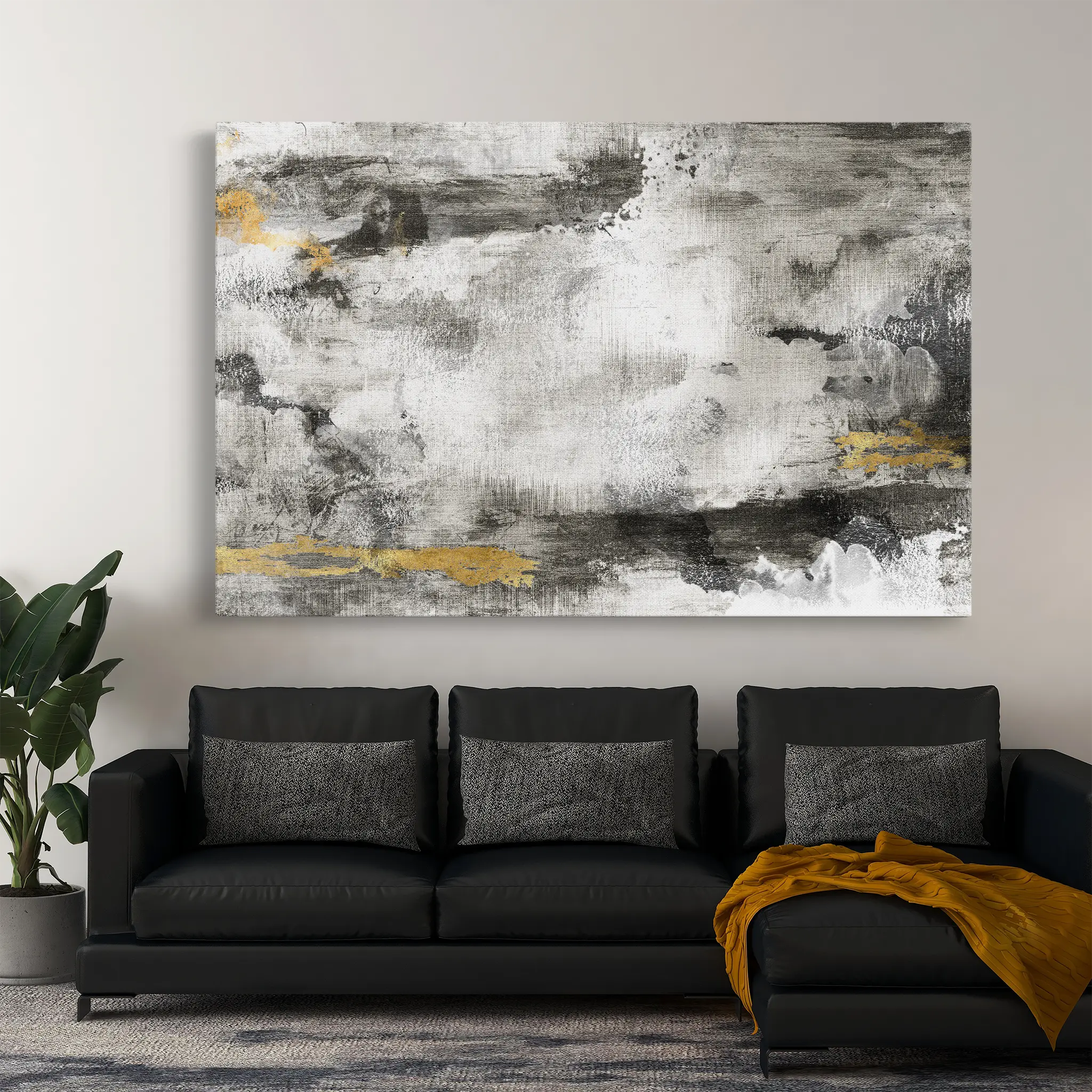 Abstract Canvas Wall Art WAD142-A 90 x 60 cm / Stretched on hidden frame