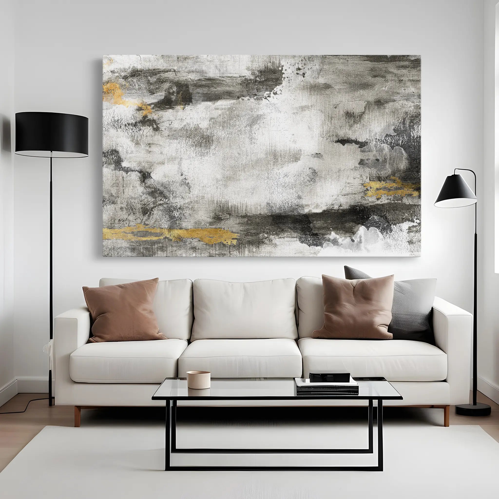 Abstract Canvas Wall Art WAD142-A 90 x 60 cm / Stretched on hidden frame