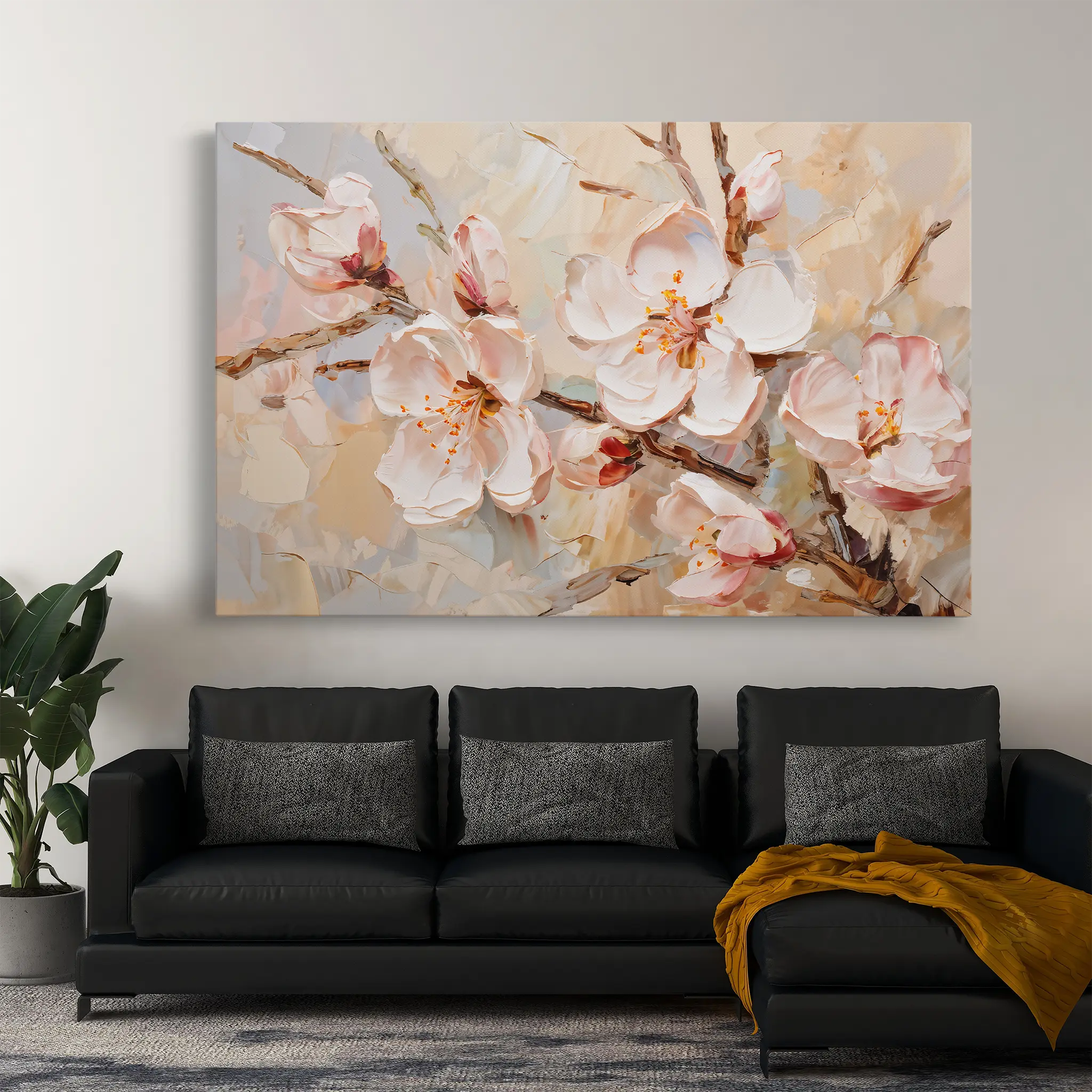 Floral Canvas Wall Art WAD142-F 90 x 60 cm / Stretched on hidden frame