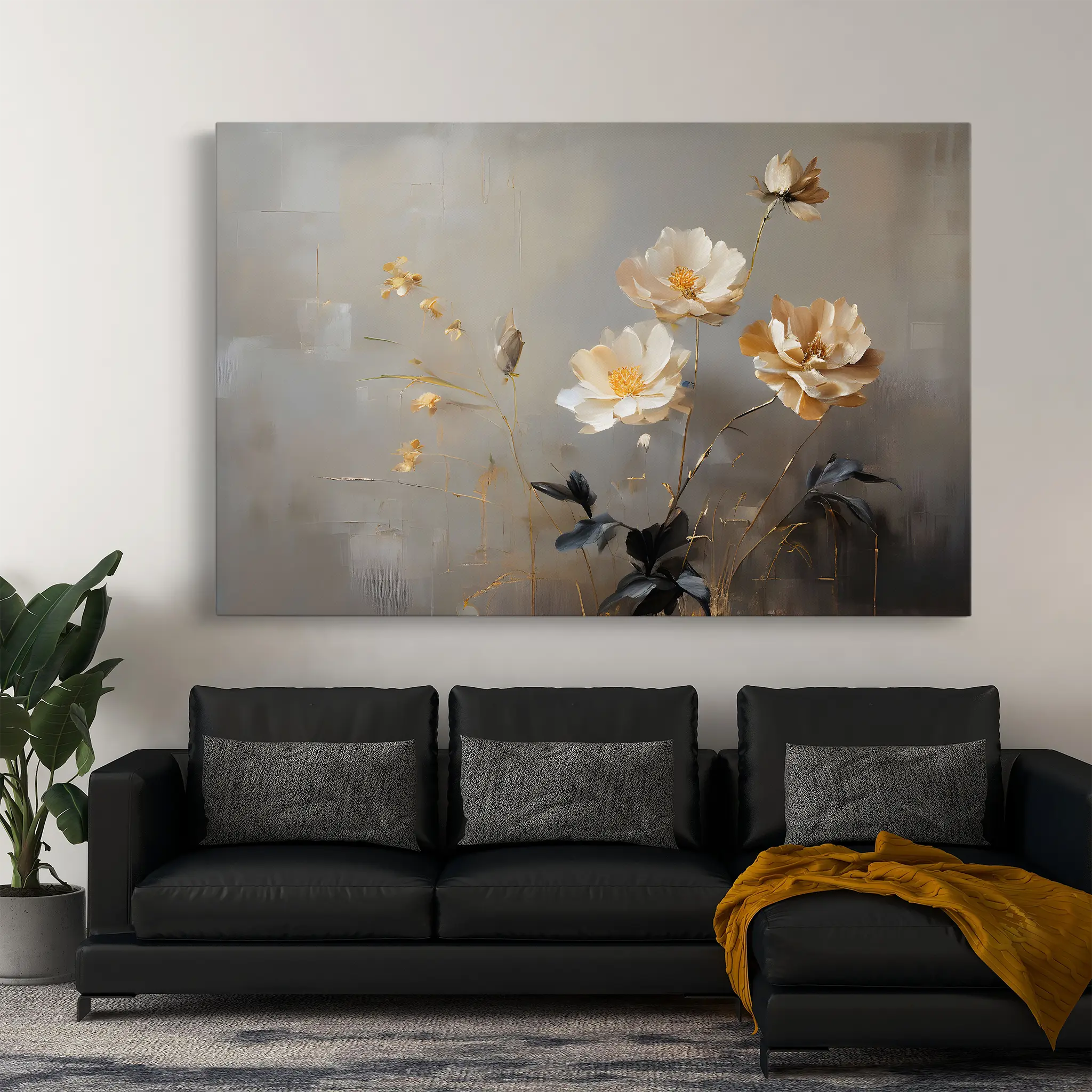 Floral Canvas Wall Art WAD143-F 90 x 60 cm / Stretched on hidden frame