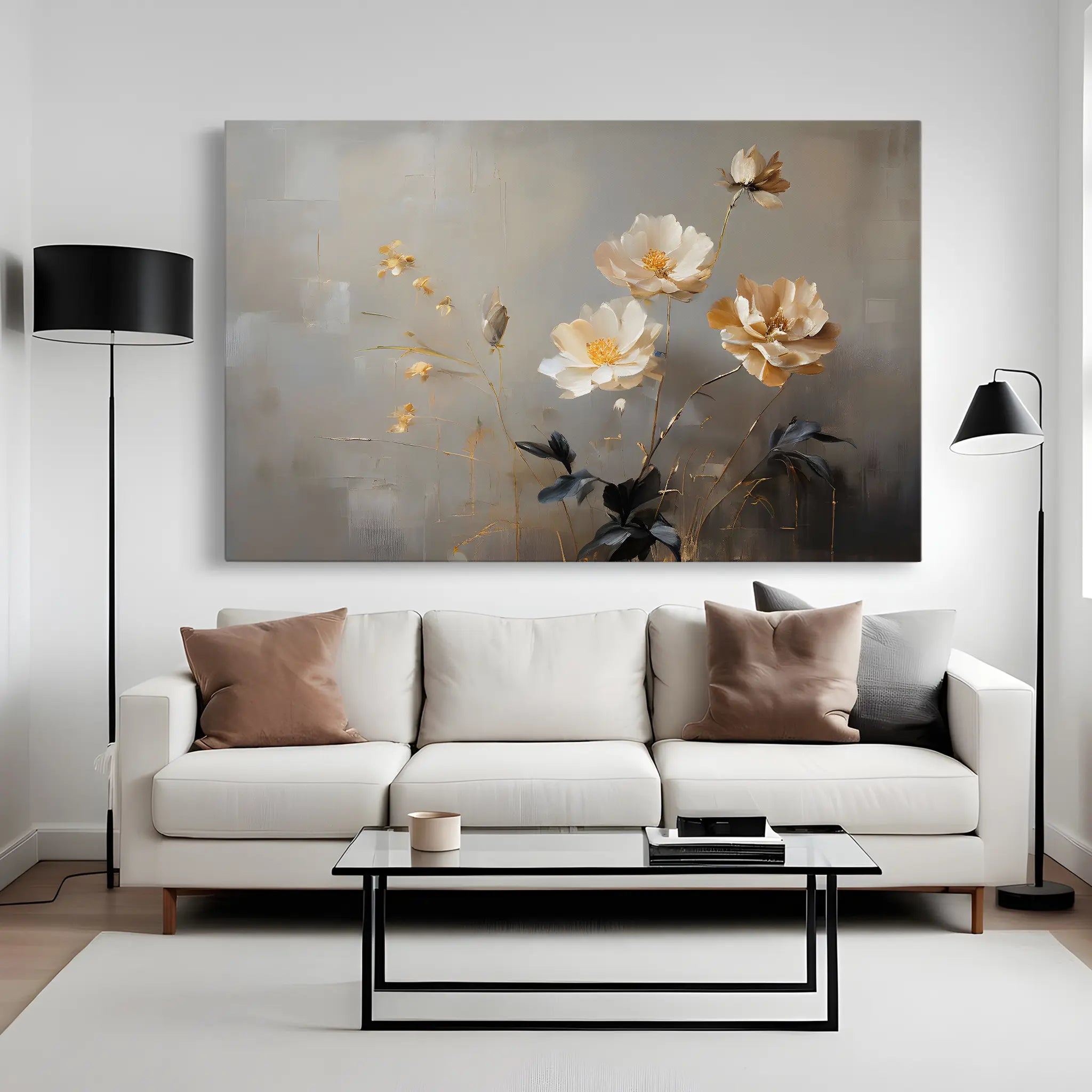 Floral Canvas Wall Art WAD143-F 90 x 60 cm / Stretched on hidden frame