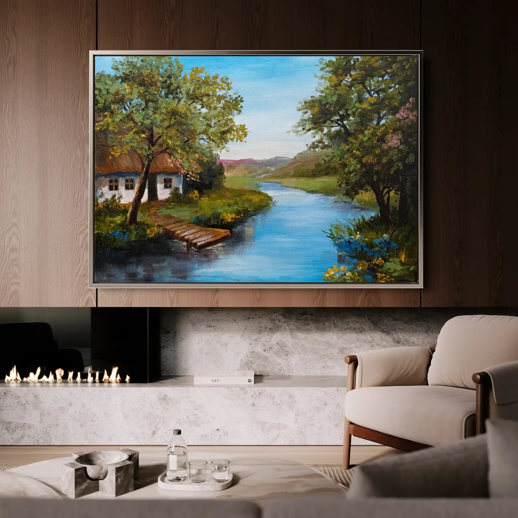 Landscape 143 Canvas Art 90 x 60 cm / Stretched on hidden frame