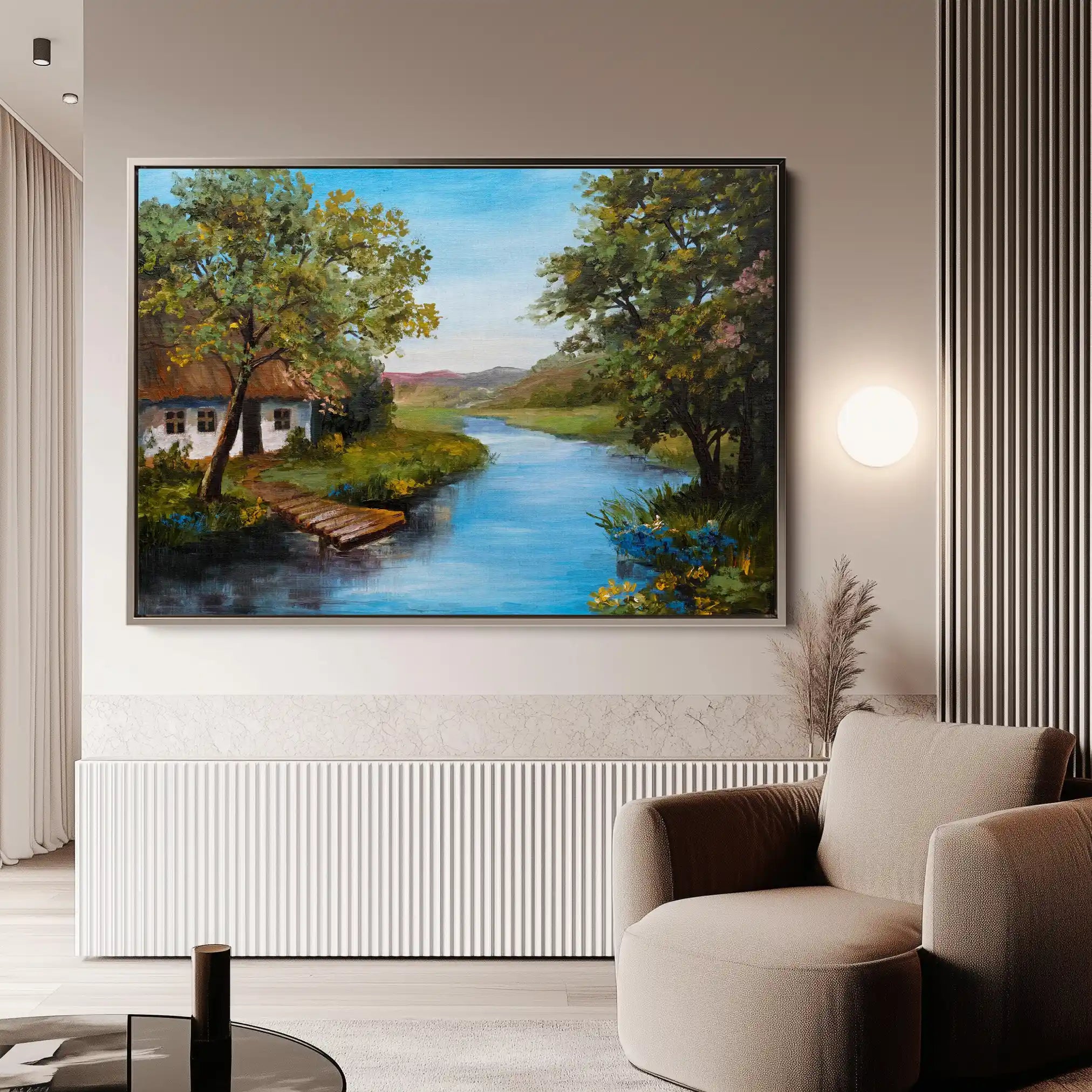 Landscape 143 Canvas Art 90 x 60 cm / Stretched on hidden frame