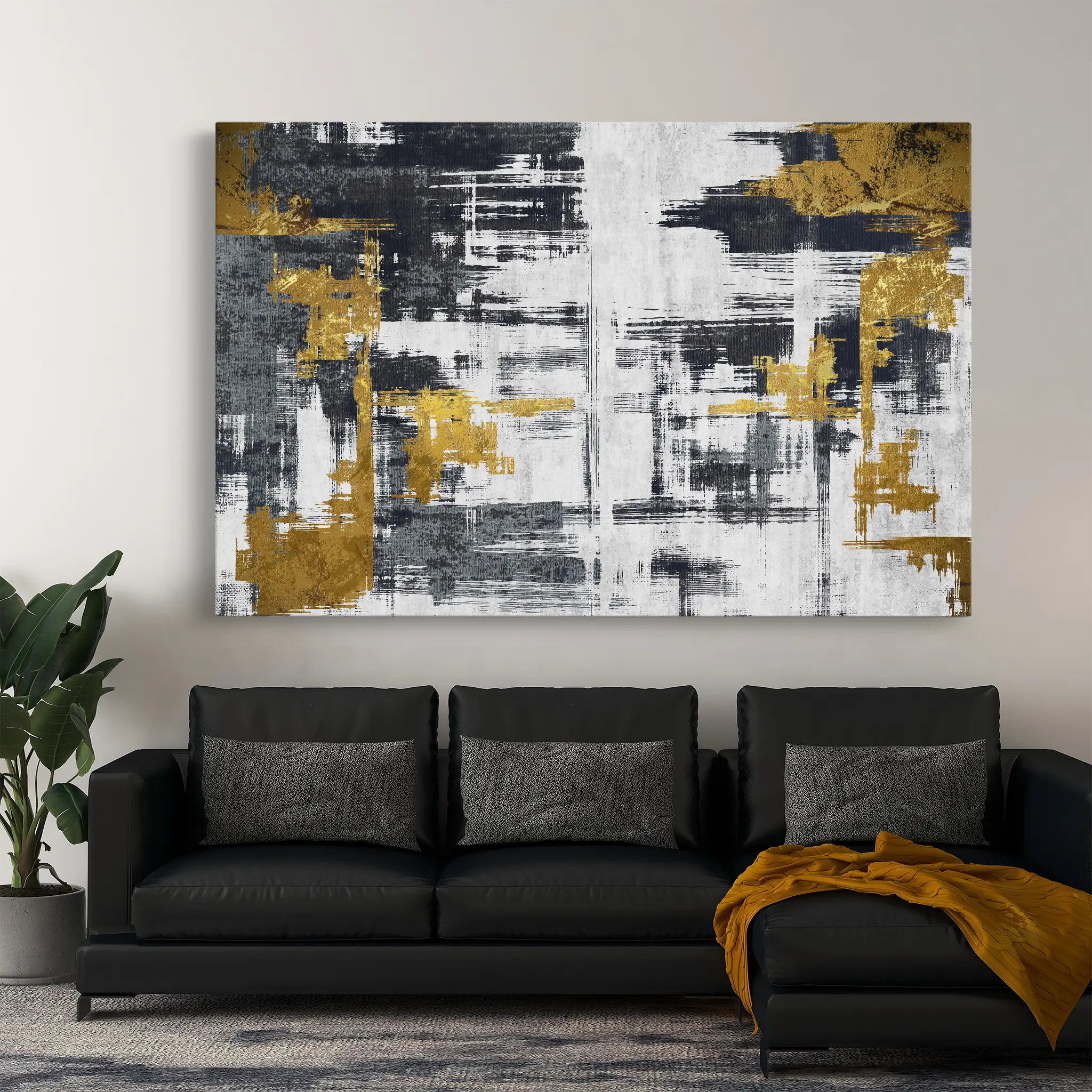 Abstract Canvas Wall Art WAD144-A 90 x 60 cm / Stretched on hidden frame