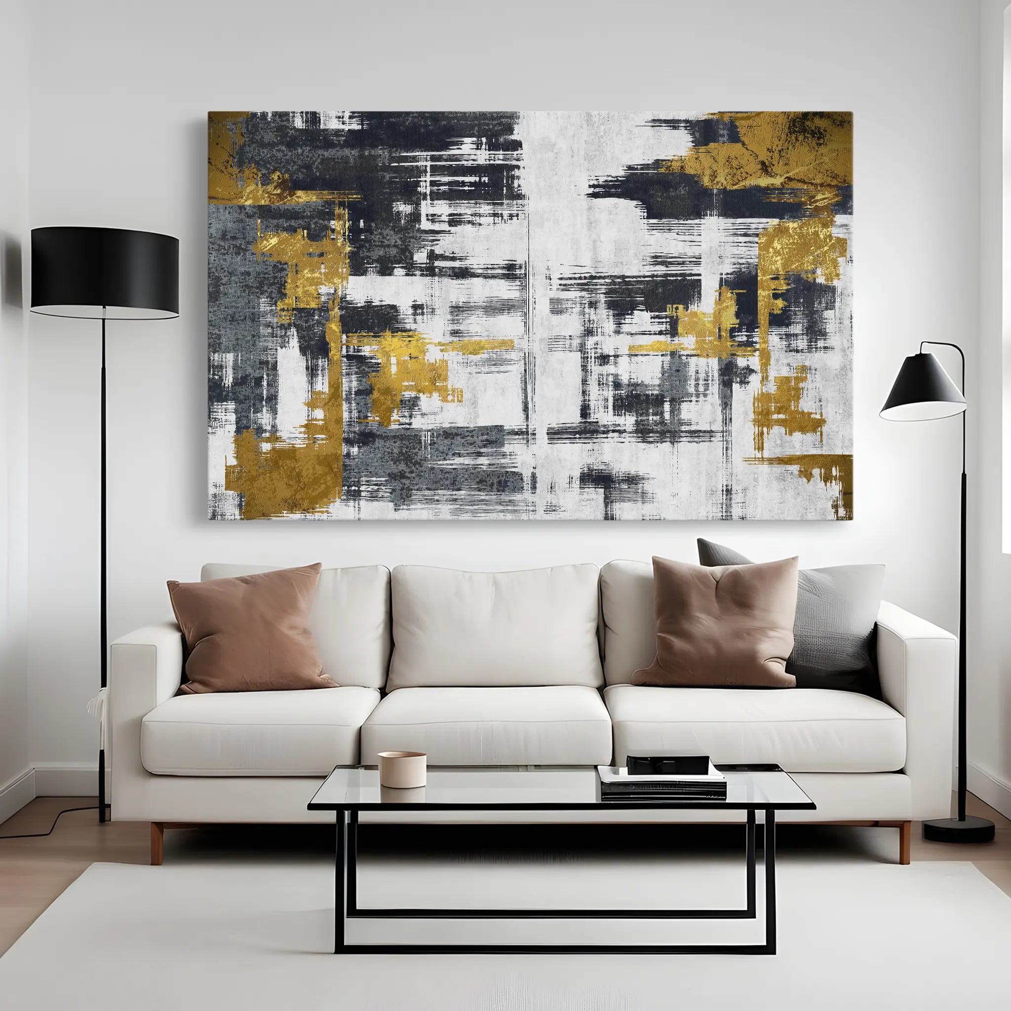 Abstract Canvas Wall Art WAD144-A 90 x 60 cm / Stretched on hidden frame