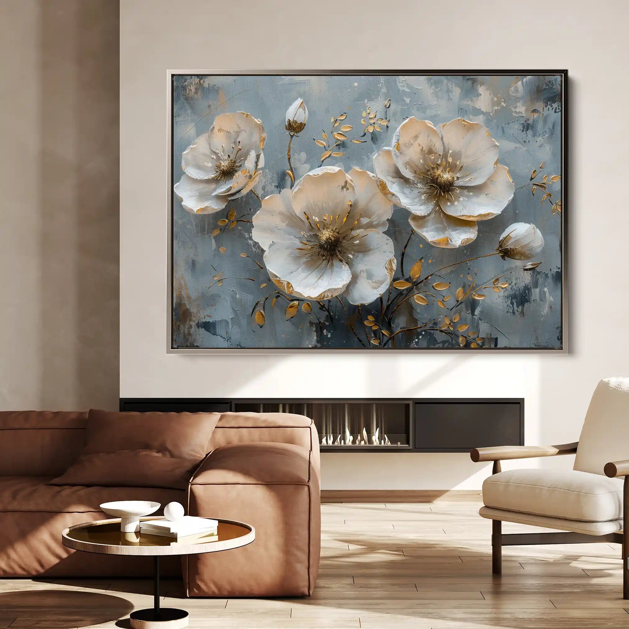 Floral Canvas Wall Art WAD144-F 90 x 60 cm / Stretched on hidden frame