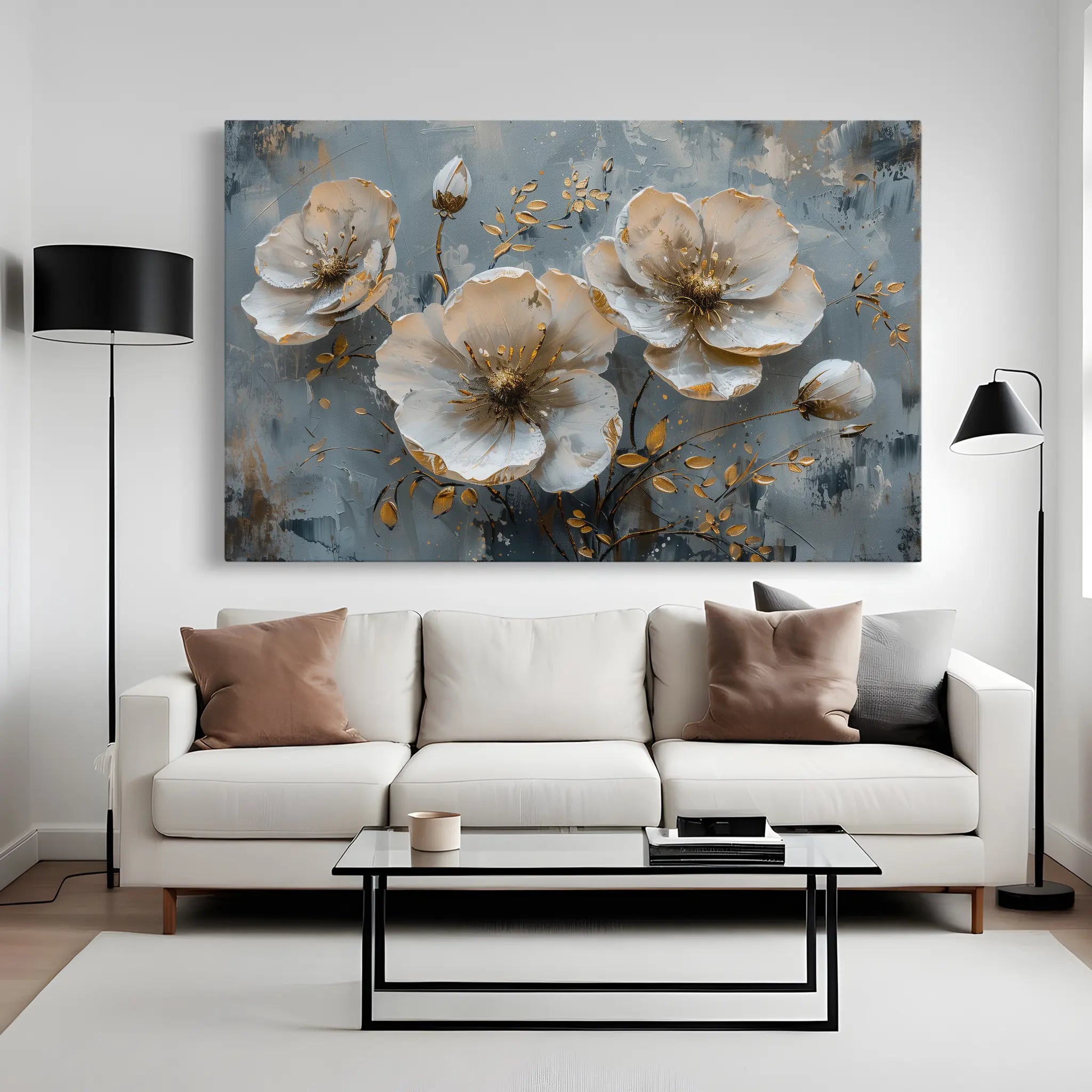 Floral Canvas Wall Art WAD144-F 90 x 60 cm / Stretched on hidden frame