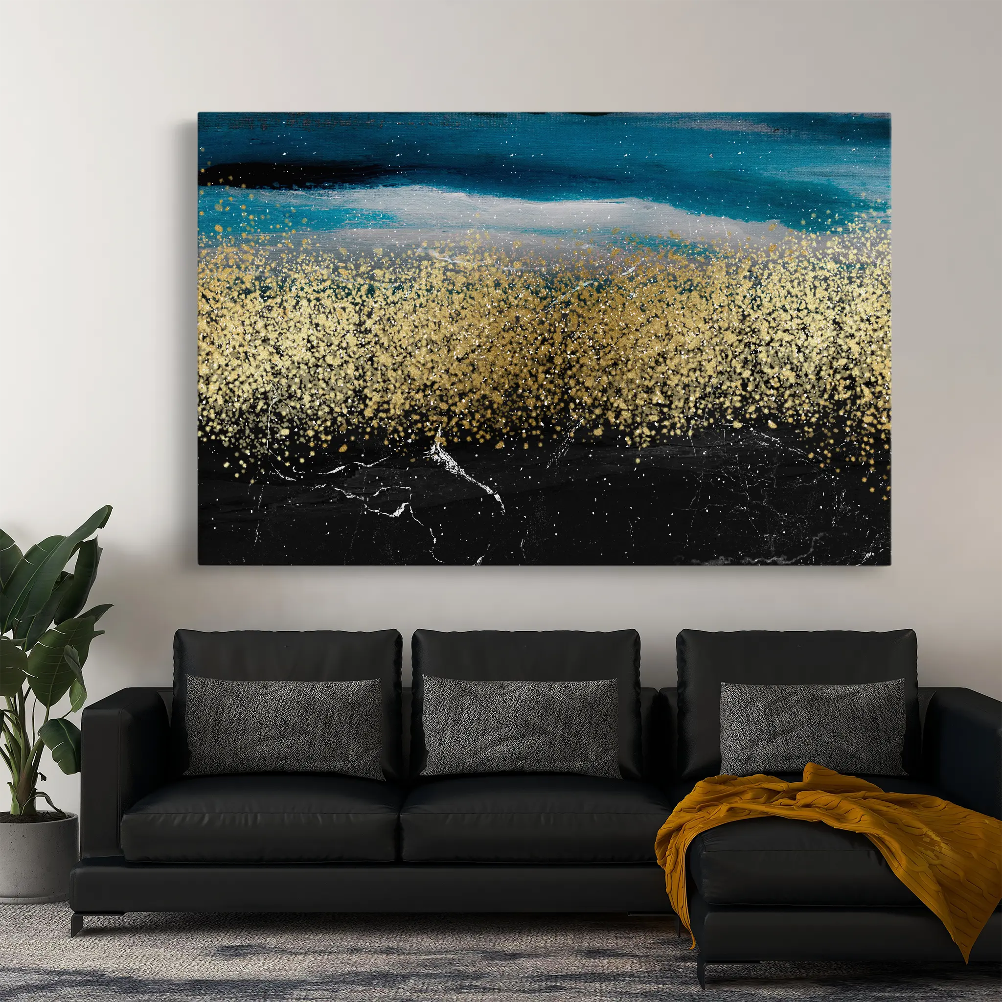 Abstract Canvas Wall Art WAD145-A 90 x 60 cm / Stretched on hidden frame