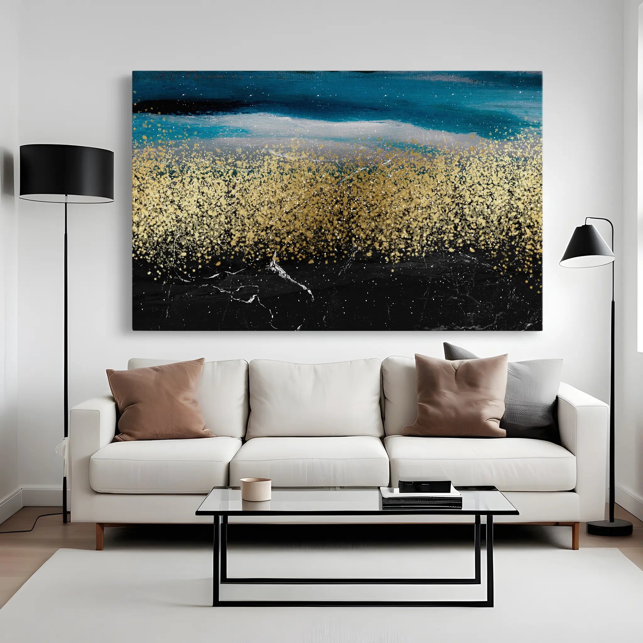 Abstract Canvas Wall Art WAD145-A 90 x 60 cm / Stretched on hidden frame