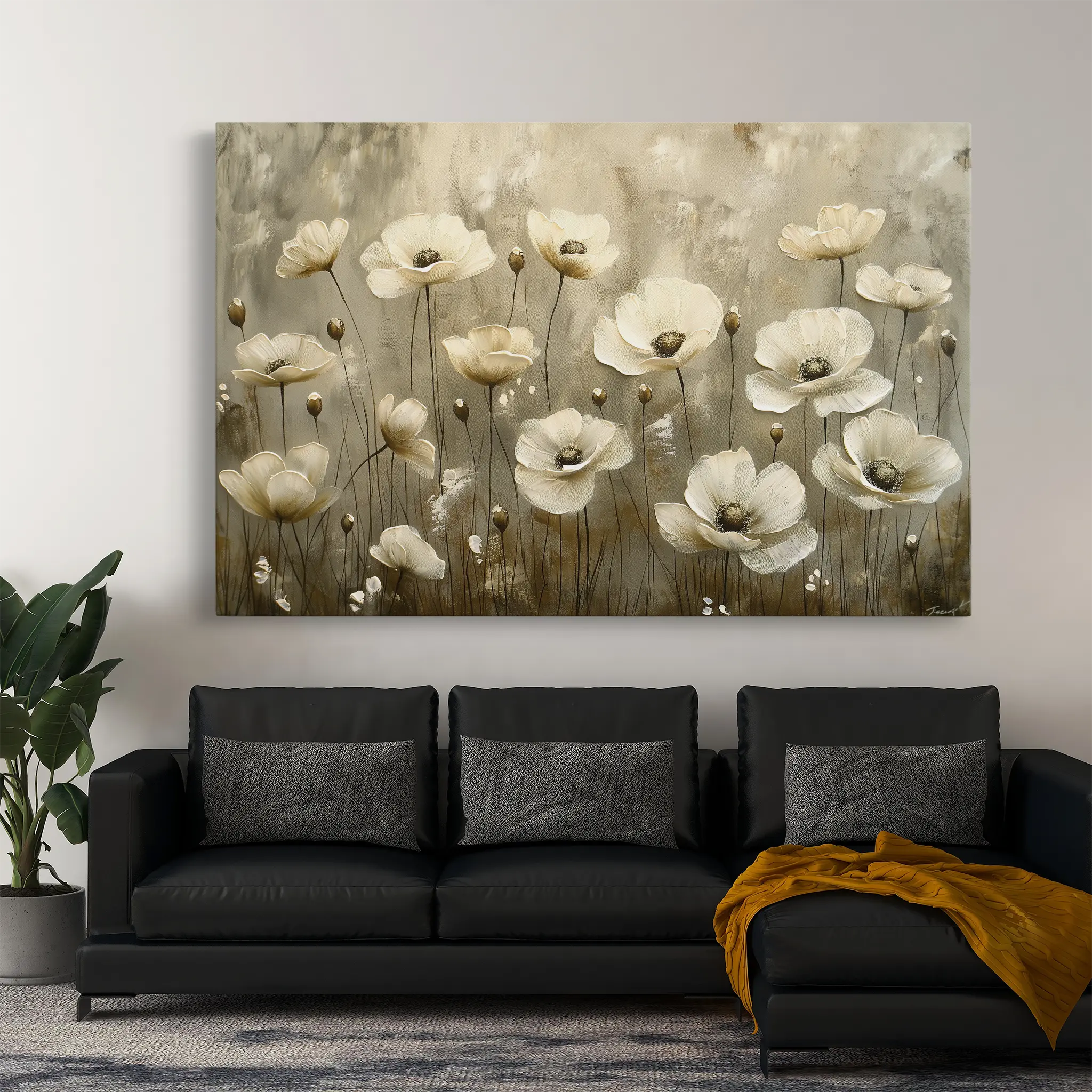 Floral Canvas Wall Art WAD145-F 90 x 60 cm / Stretched on hidden frame