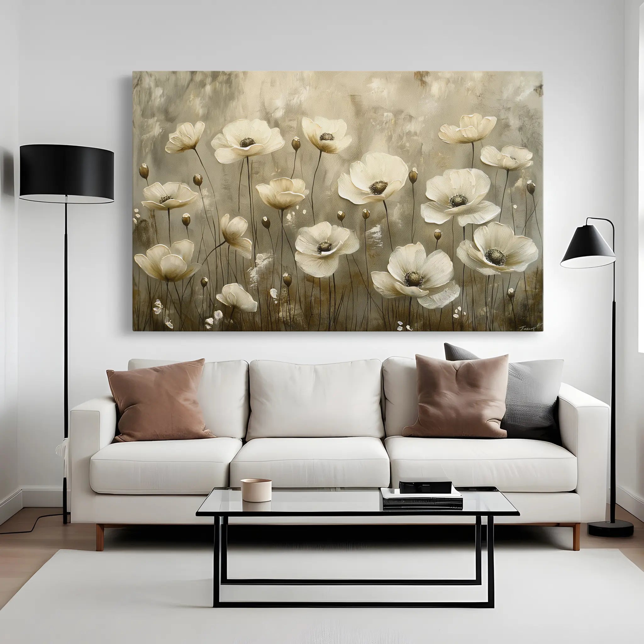 Floral Canvas Wall Art WAD145-F 90 x 60 cm / Stretched on hidden frame