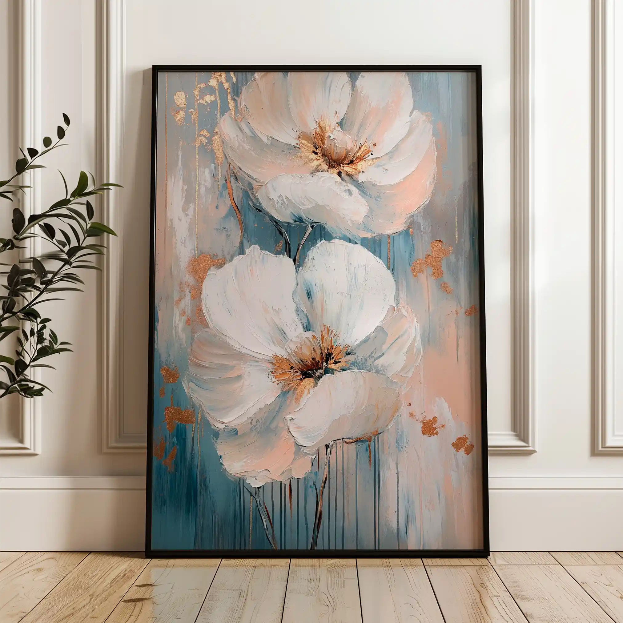 Floral Canvas Wall Art WAD1453-F 90 x 60 cm / Stretched on hidden frame