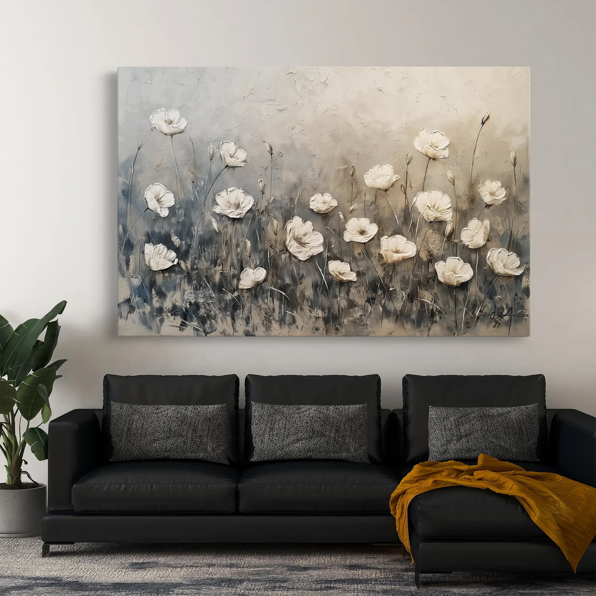 Floral Canvas Wall Art WAD146-F 90 x 60 cm / Stretched on hidden frame