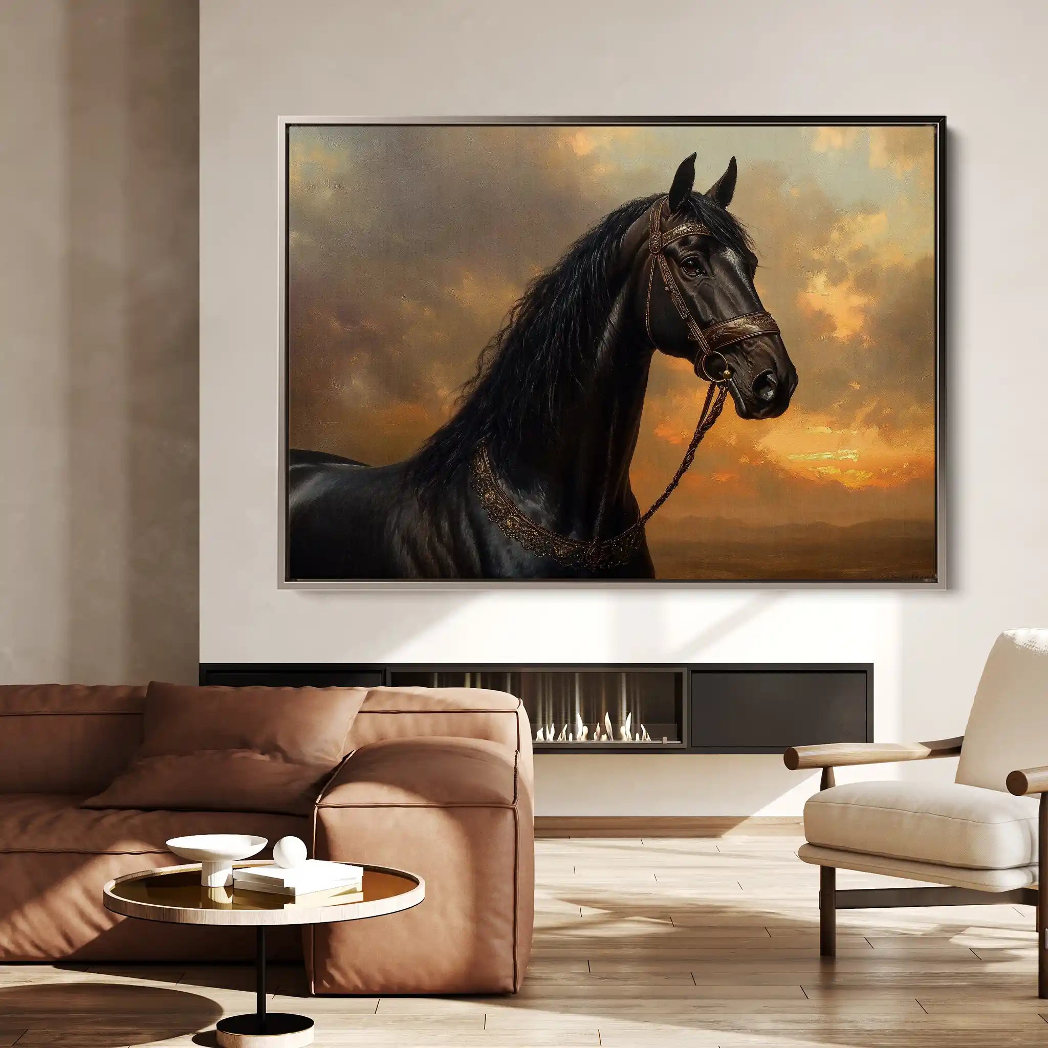 Horses 146 Canvas Art 90 x 60 cm / Stretched on hidden frame