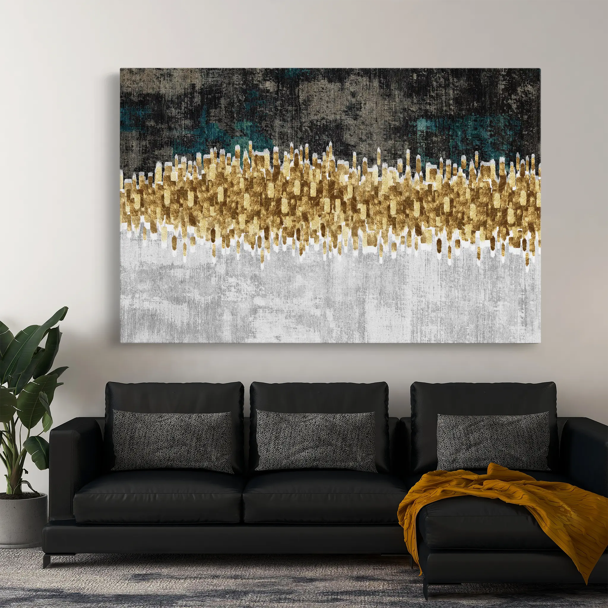 Abstract Canvas Wall Art WAD147-A 90 x 60 cm / Stretched on hidden frame