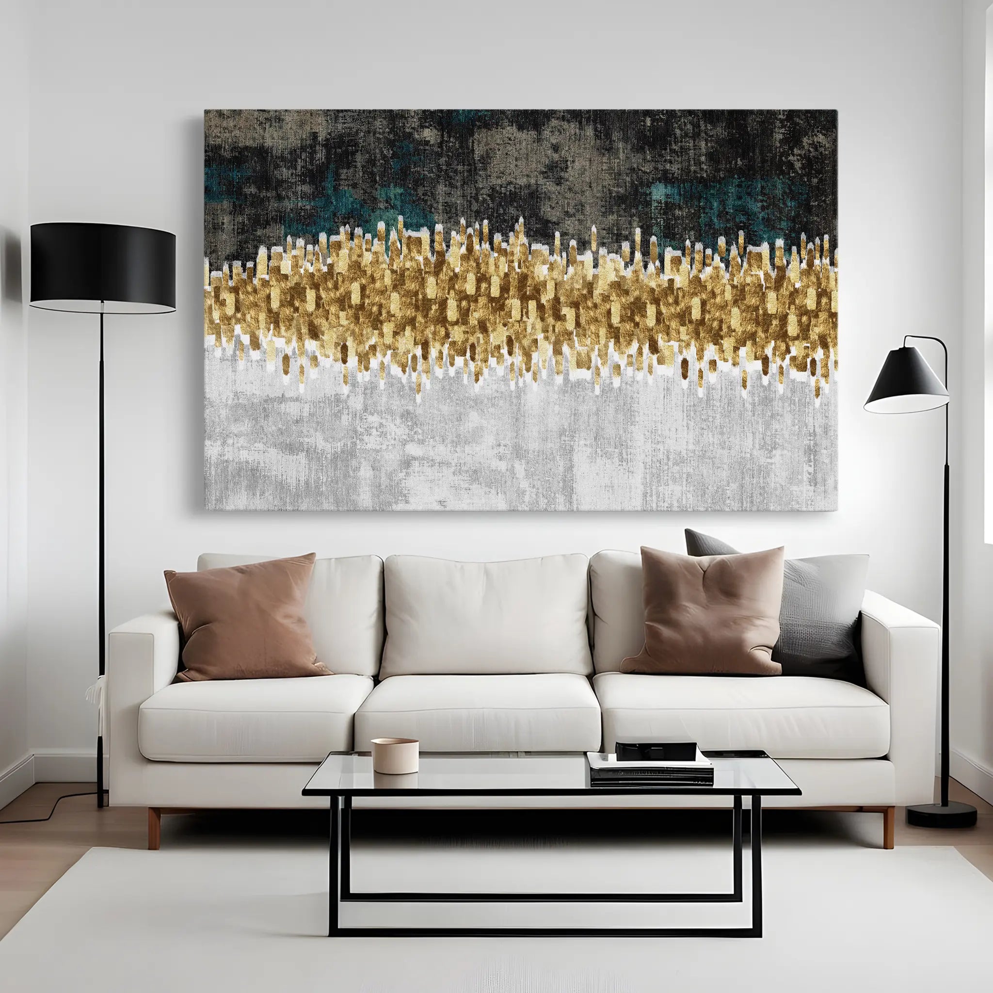 Abstract Canvas Wall Art WAD147-A 90 x 60 cm / Stretched on hidden frame