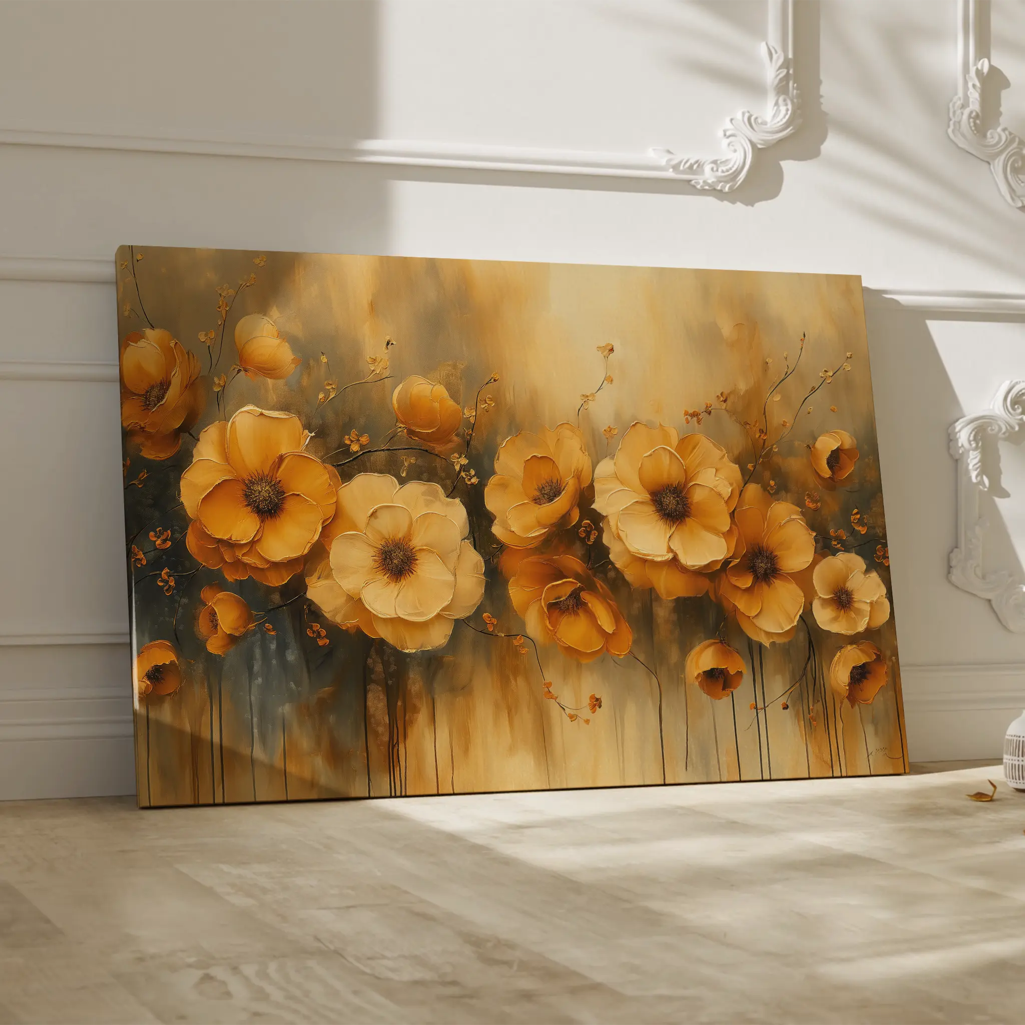 Floral Canvas Wall Art WAD147-F 90 x 60 cm / Stretched on hidden frame