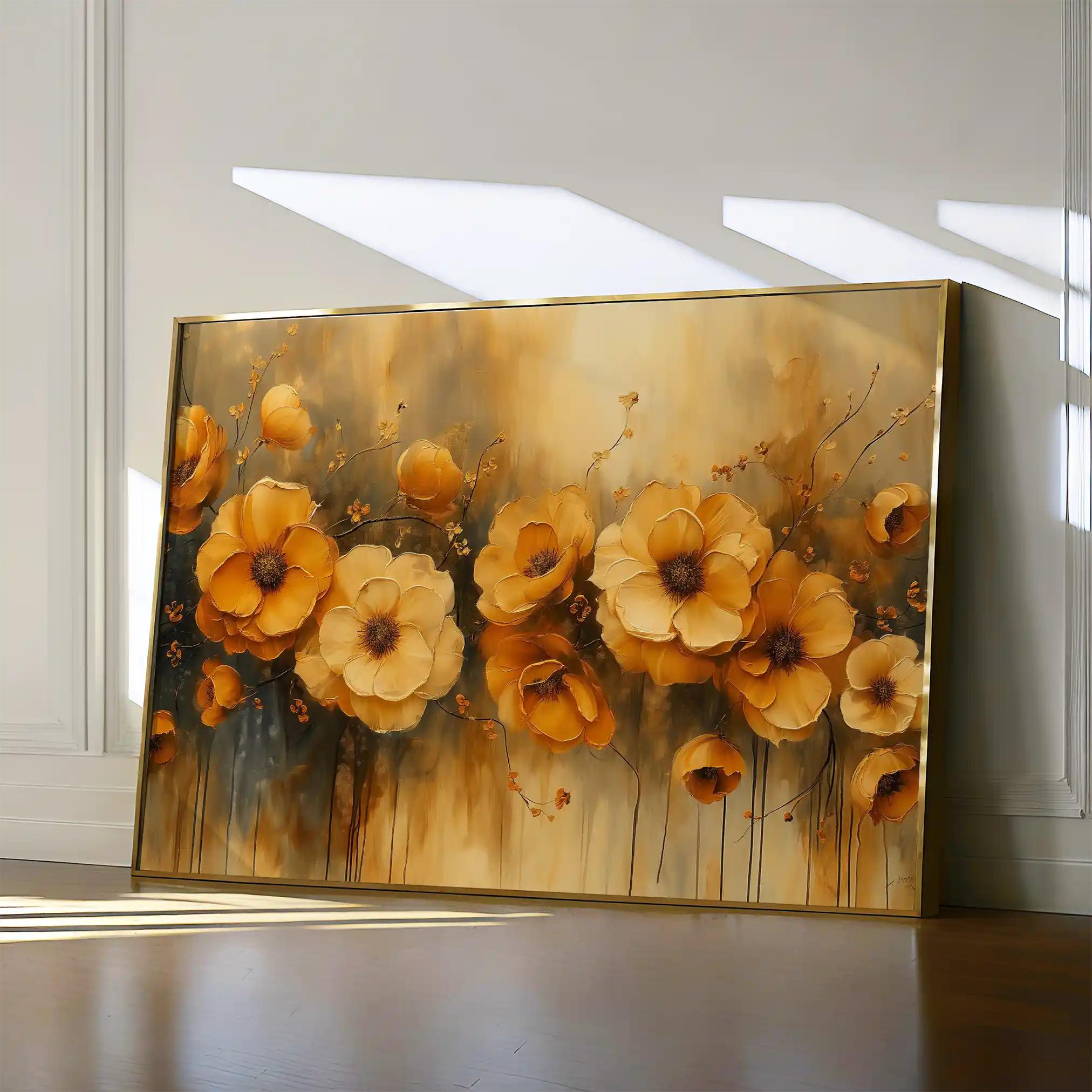 Floral Canvas Wall Art WAD147-F 90 x 60 cm / Stretched on hidden frame