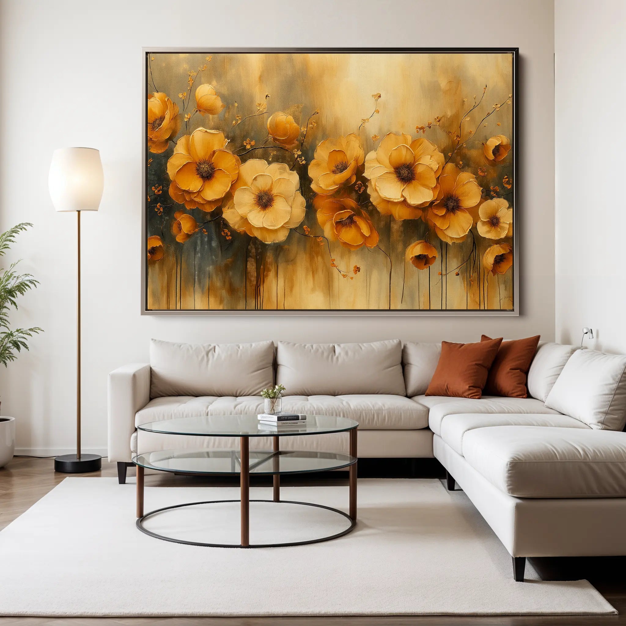 Floral Canvas Wall Art WAD147-F 90 x 60 cm / Stretched on hidden frame