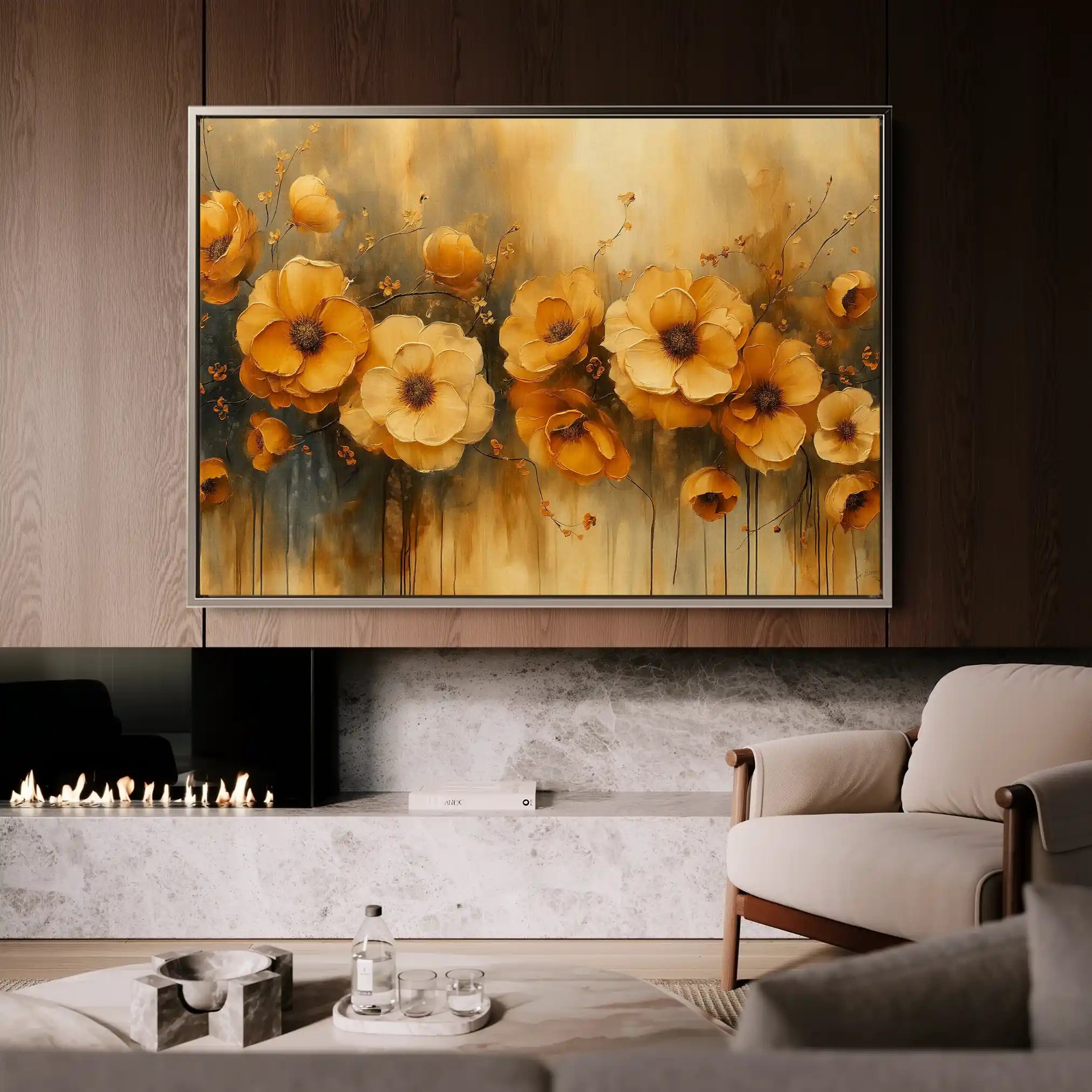 Floral Canvas Wall Art WAD147-F 90 x 60 cm / Stretched on hidden frame