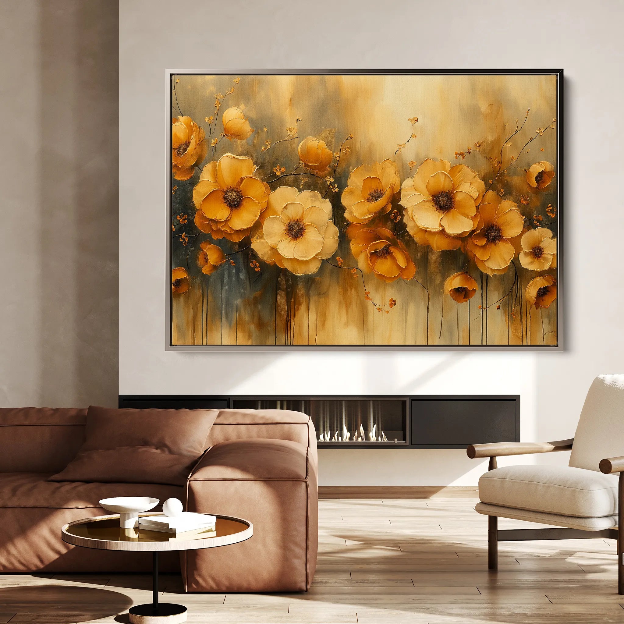 Floral Canvas Wall Art WAD147-F 90 x 60 cm / Stretched on hidden frame