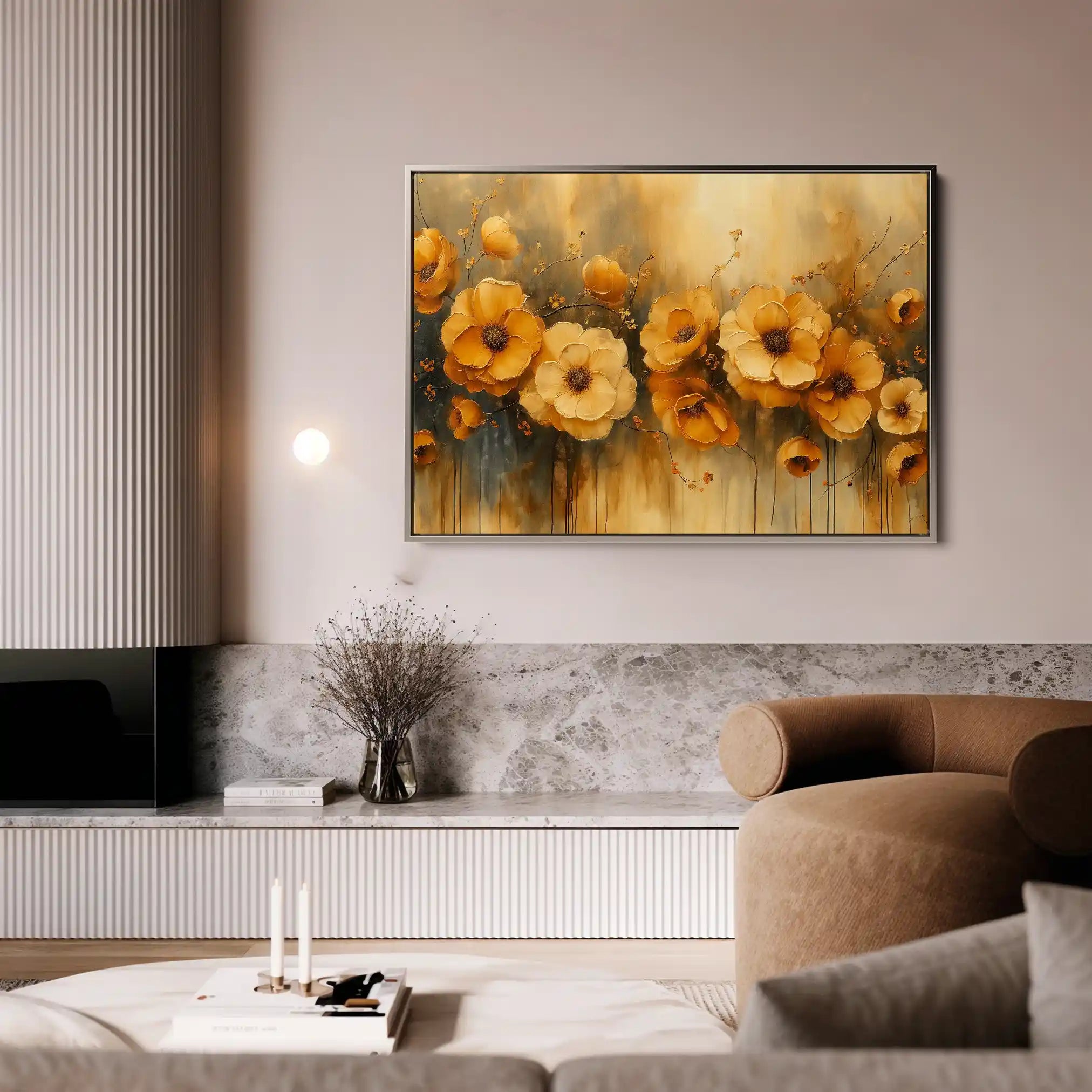 Floral Canvas Wall Art WAD147-F 90 x 60 cm / Stretched on hidden frame