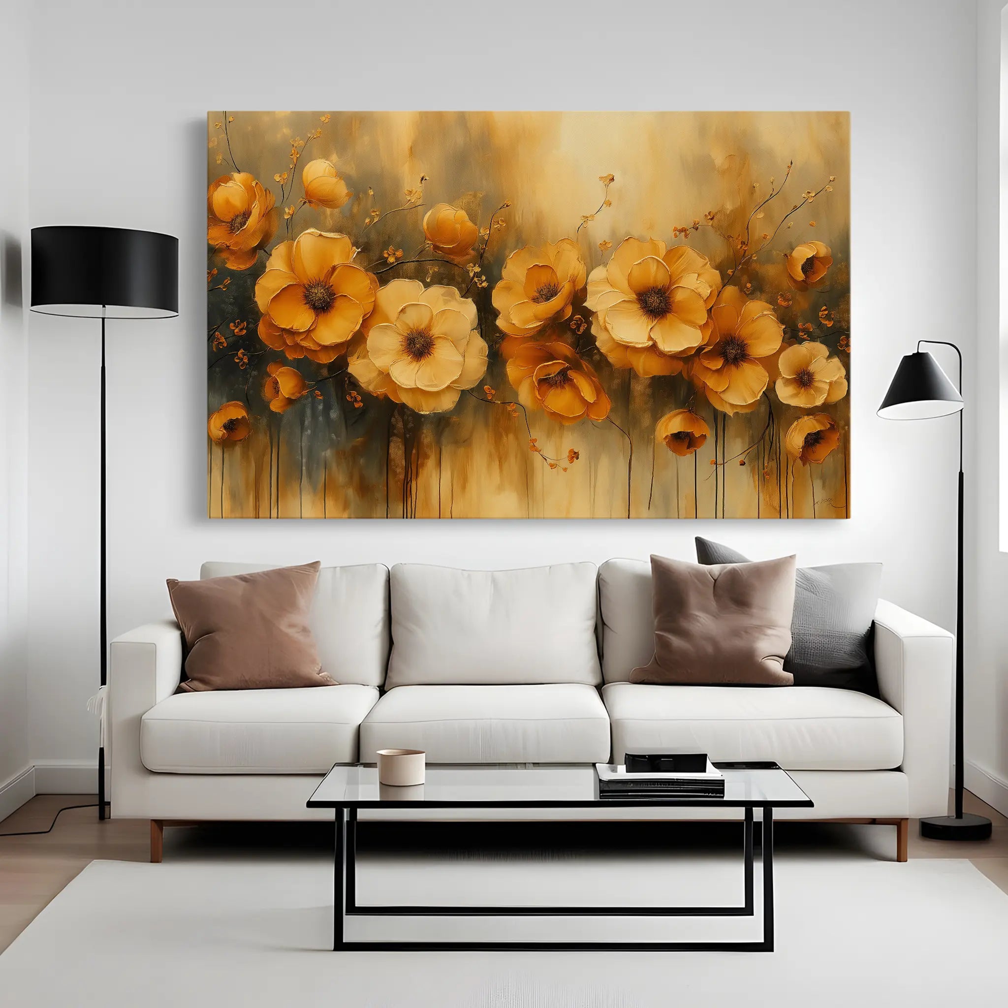 Floral Canvas Wall Art WAD147-F 90 x 60 cm / Stretched on hidden frame