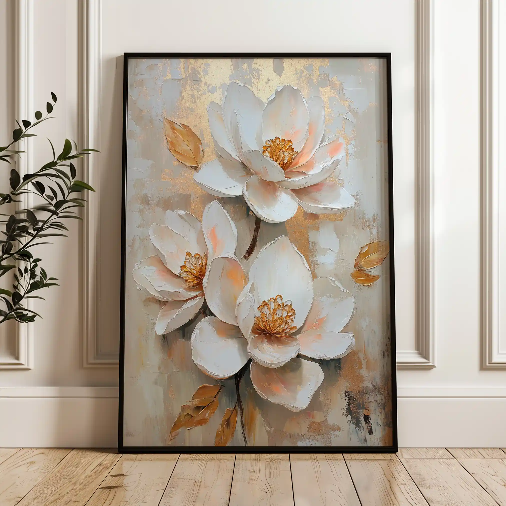 Floral Canvas Wall Art WAD1491-F 90 x 60 cm / Stretched on hidden frame