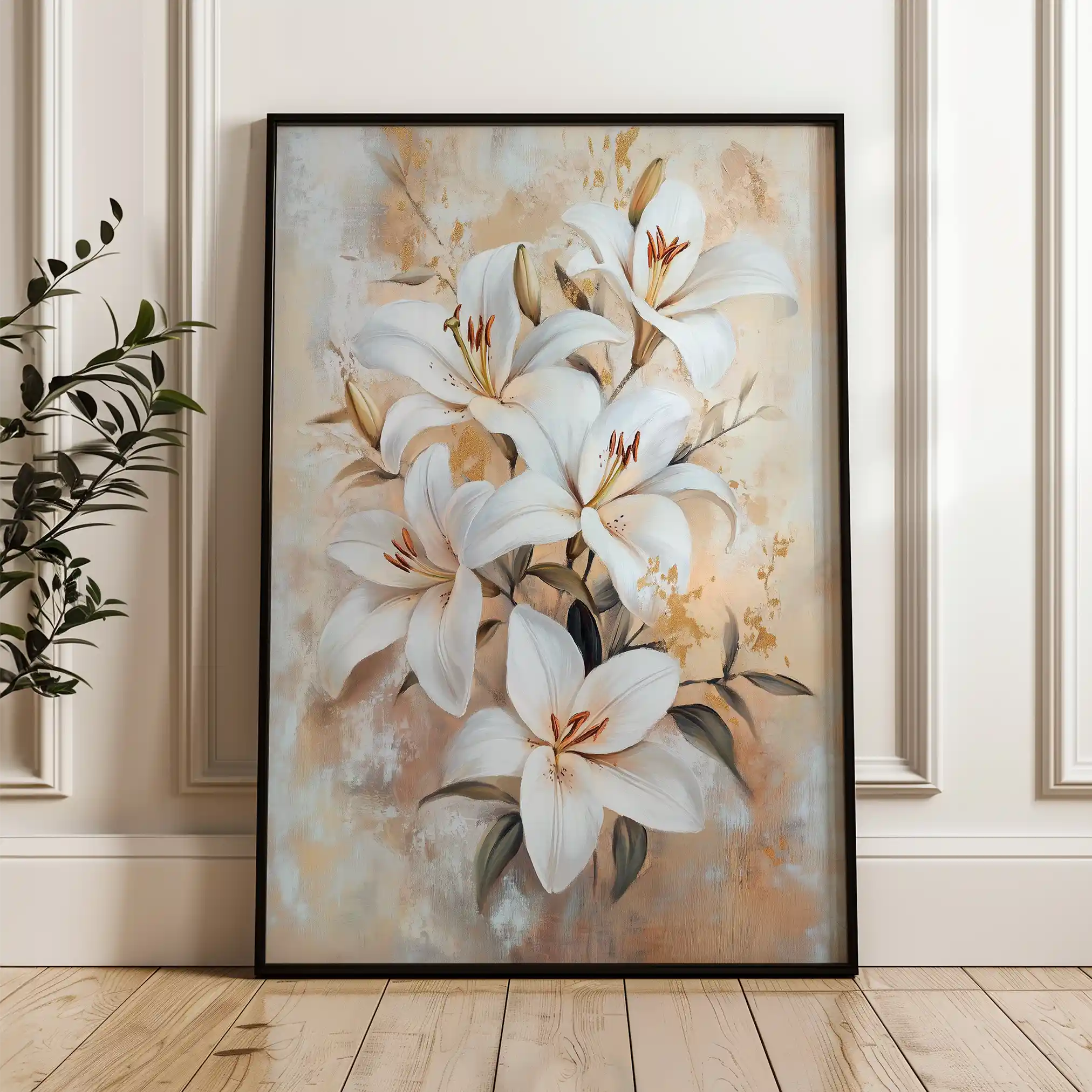 Floral Canvas Wall Art WAD1510-F 90 x 60 cm / Stretched on hidden frame