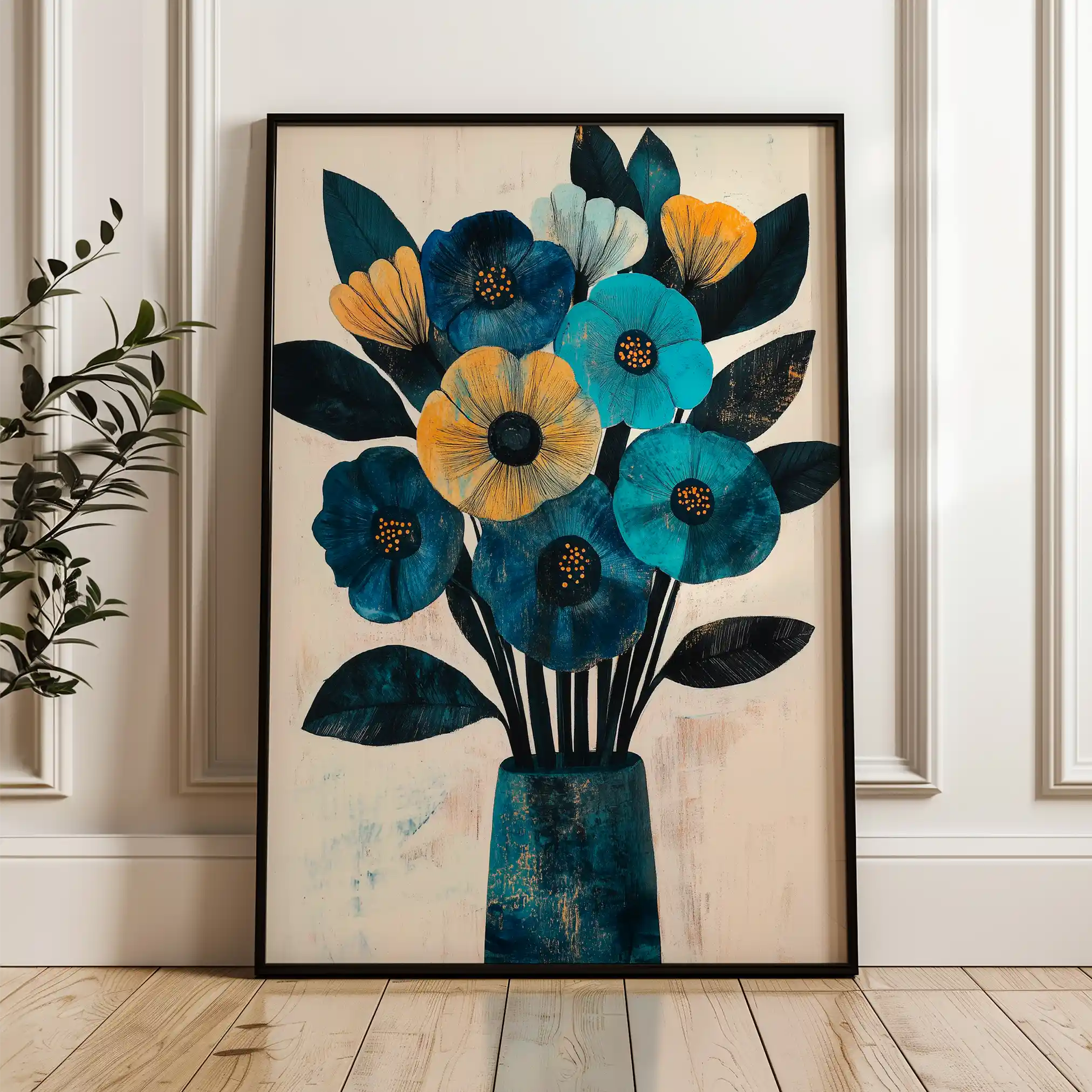 Floral Canvas Wall Art WAD1525-F 90 x 60 cm / Stretched on hidden frame
