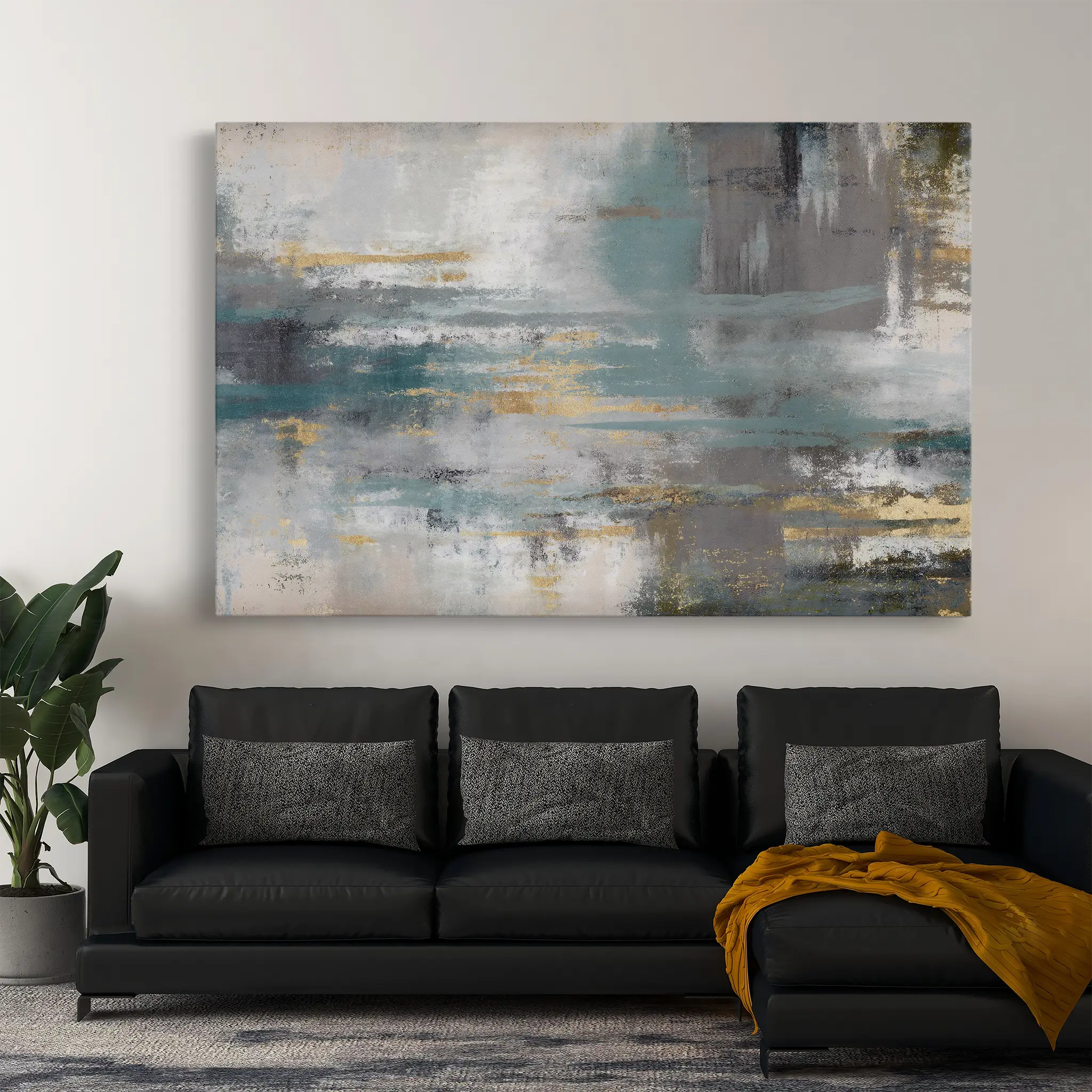 Abstract Canvas Wall Art WAD153-A 90 x 60 cm / Stretched on hidden frame