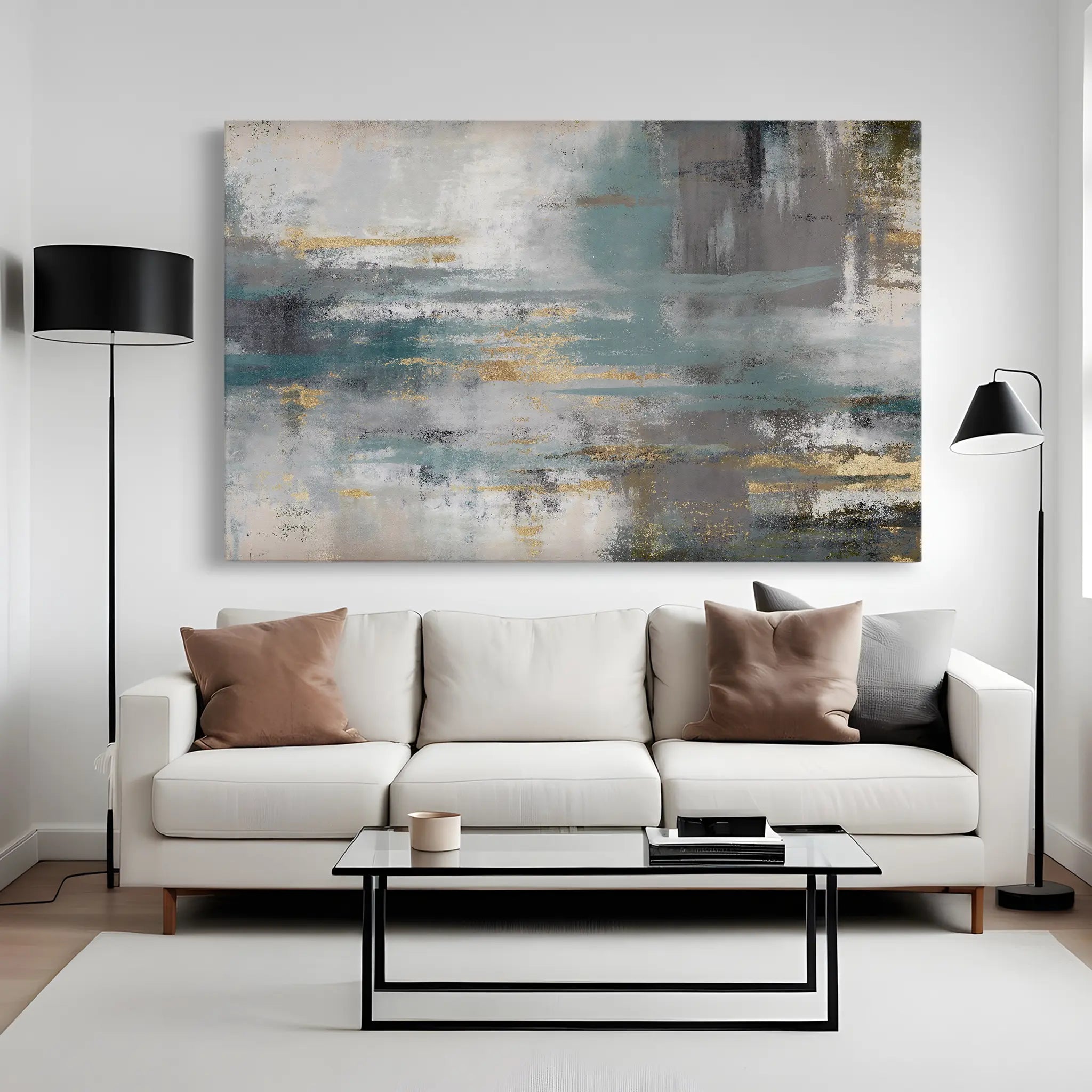 Abstract Canvas Wall Art WAD153-A 90 x 60 cm / Stretched on hidden frame