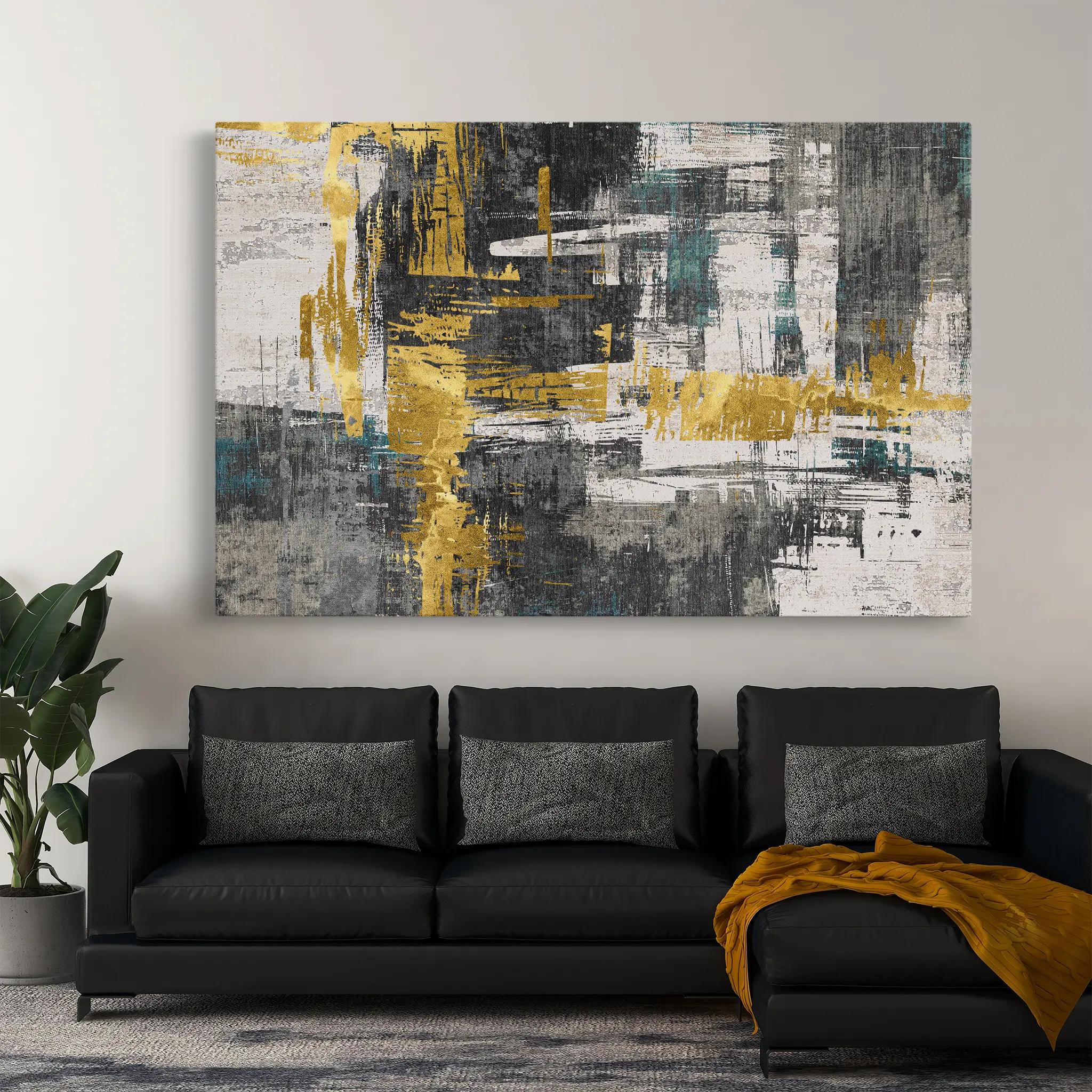 Abstract Canvas Wall Art WAD154-A 90 x 60 cm / Stretched on hidden frame