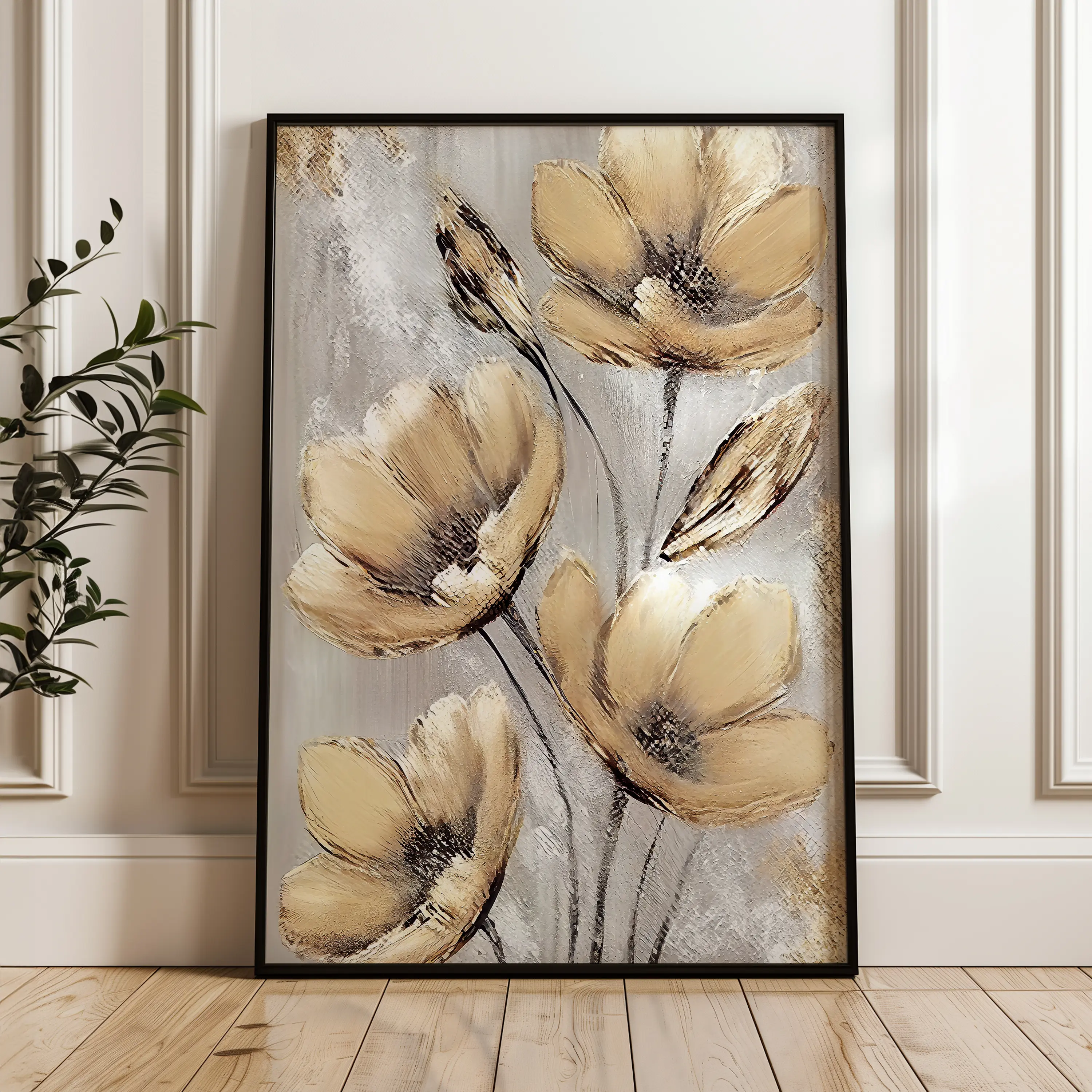 Floral Canvas Wall Art WAD154-F 90 x 60 cm / Stretched on hidden frame