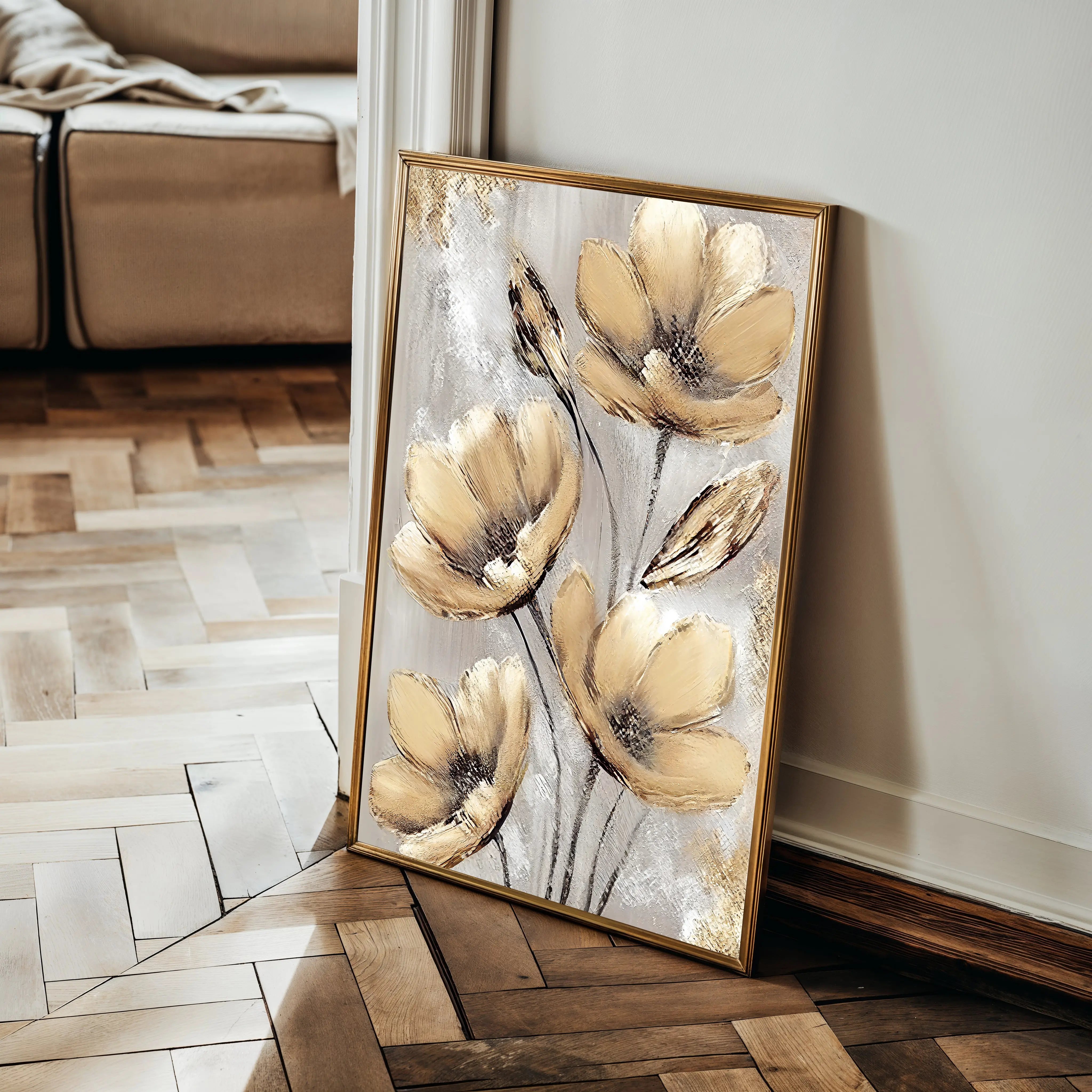 Floral Canvas Wall Art WAD154-F 90 x 60 cm / Stretched on hidden frame