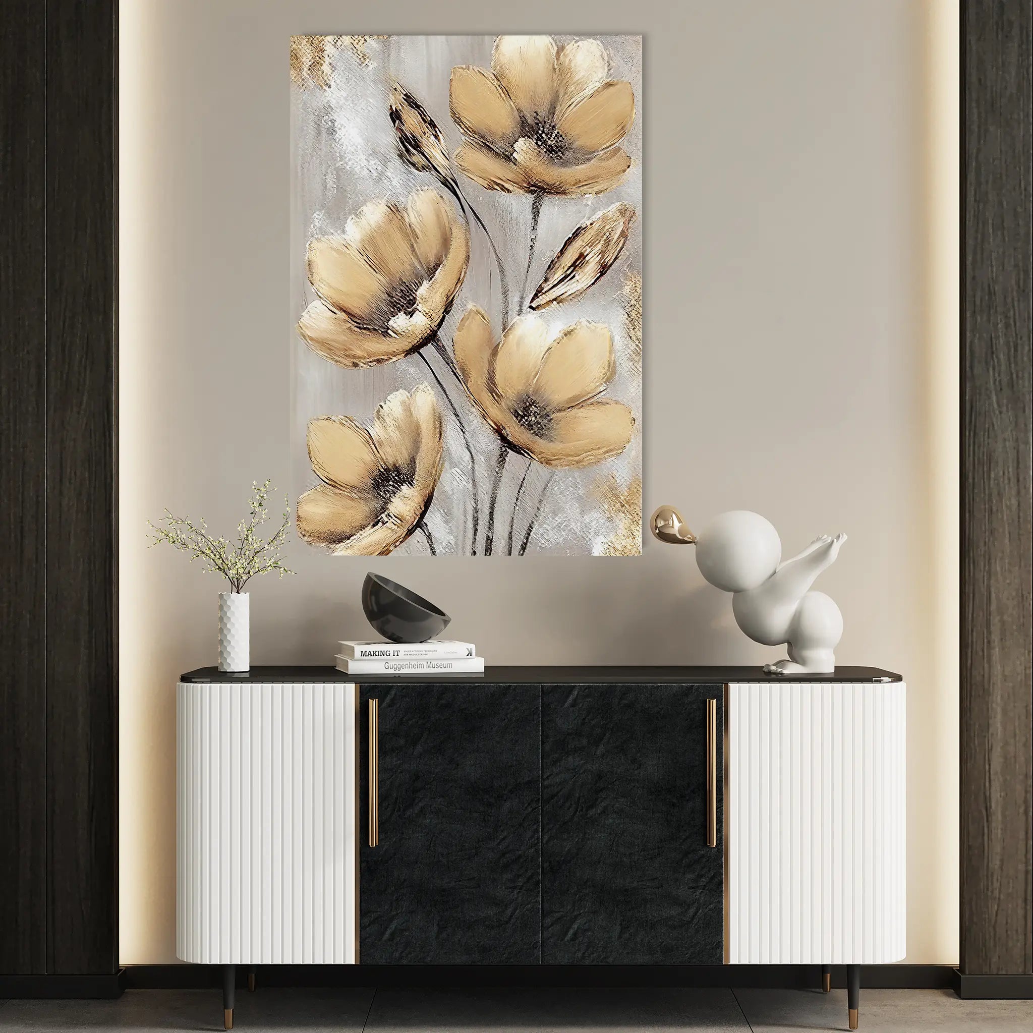 Floral Canvas Wall Art WAD154-F 90 x 60 cm / Stretched on hidden frame