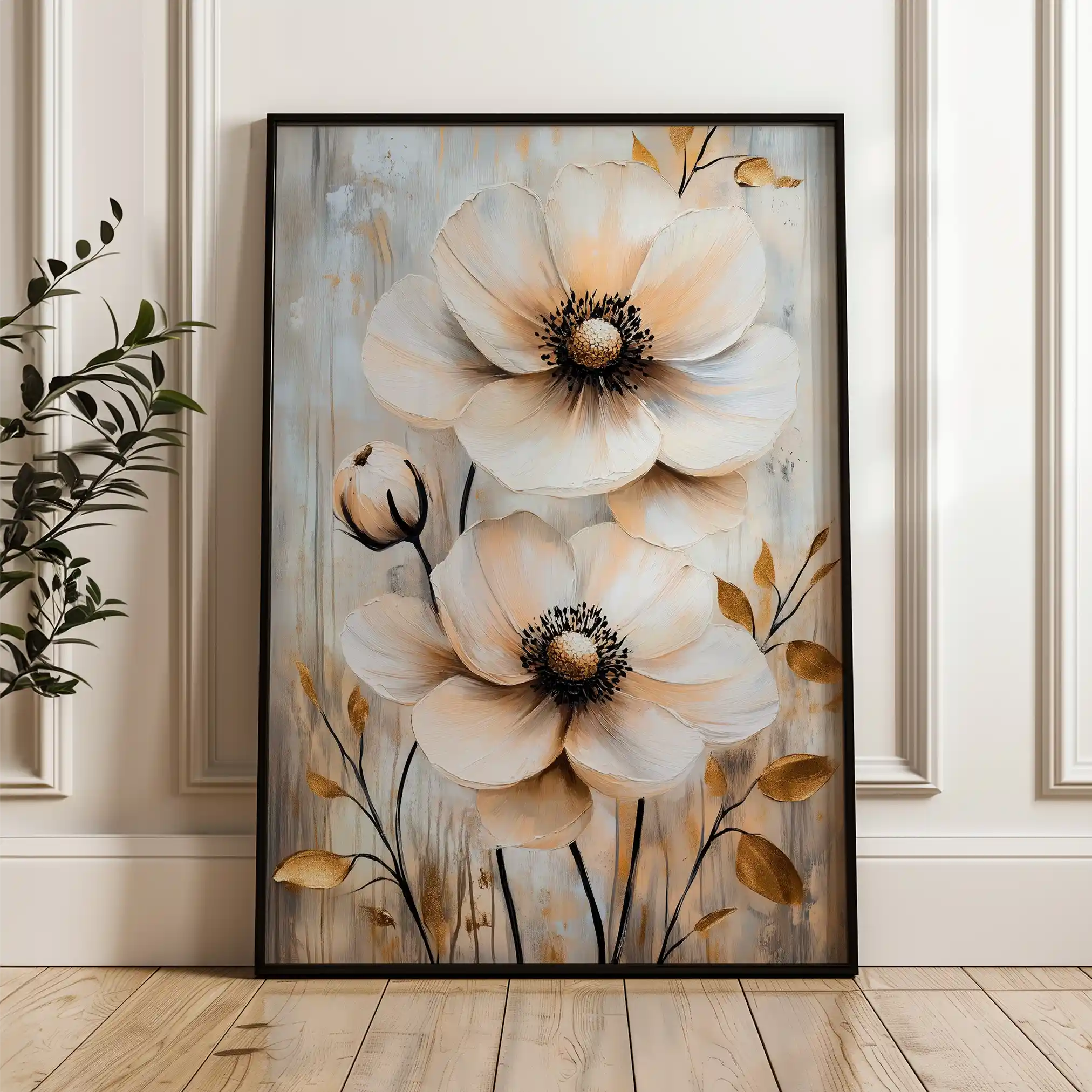 Floral Canvas Wall Art WAD1554-F 90 x 60 cm / Stretched on hidden frame