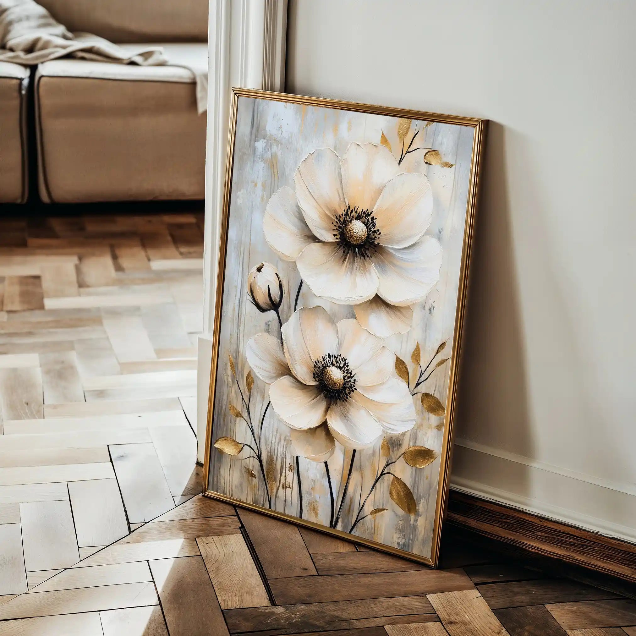 Floral Canvas Wall Art WAD1554-F 90 x 60 cm / Stretched on hidden frame