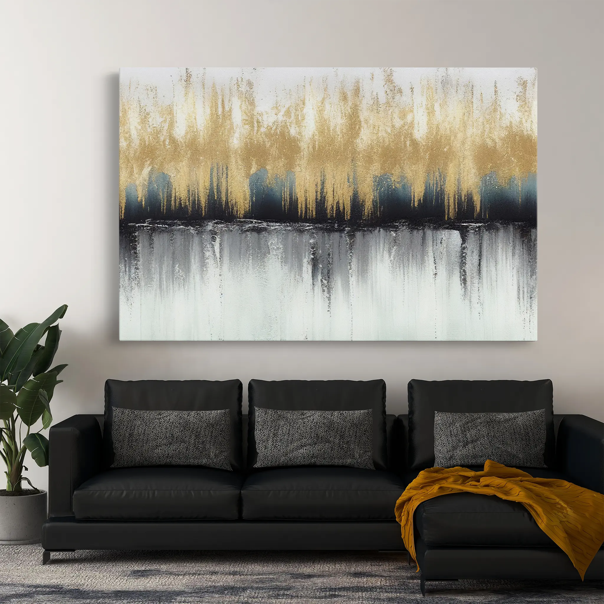 Abstract Canvas Wall Art WAD158-A 90 x 60 cm / Stretched on hidden frame