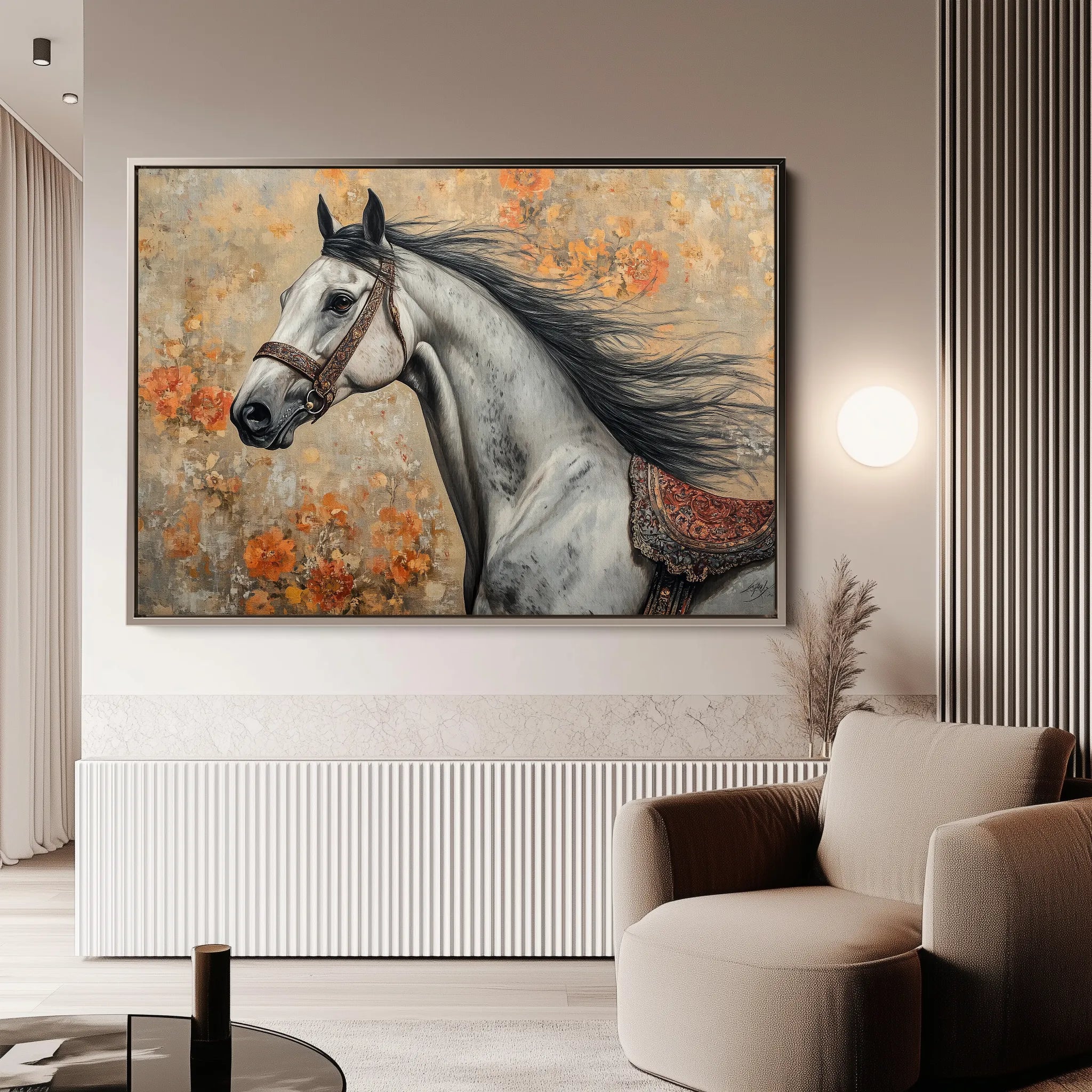 Horses Canvas Wall Art WAD159-H 90 x 60 cm / Stretched on hidden frame