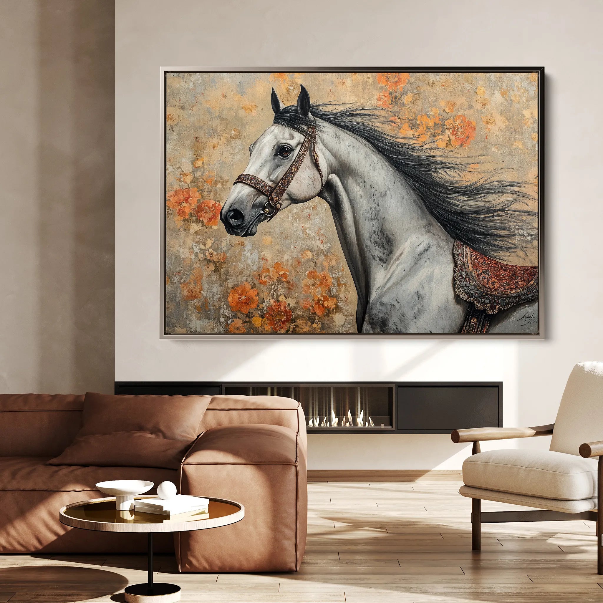 Horses Canvas Wall Art WAD159-H 90 x 60 cm / Stretched on hidden frame