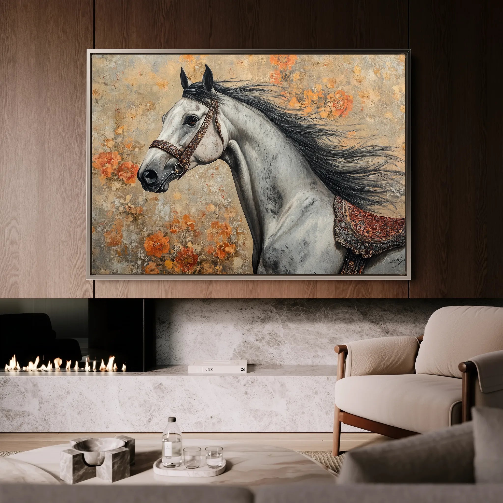 Horses Canvas Wall Art WAD159-H 90 x 60 cm / Stretched on hidden frame