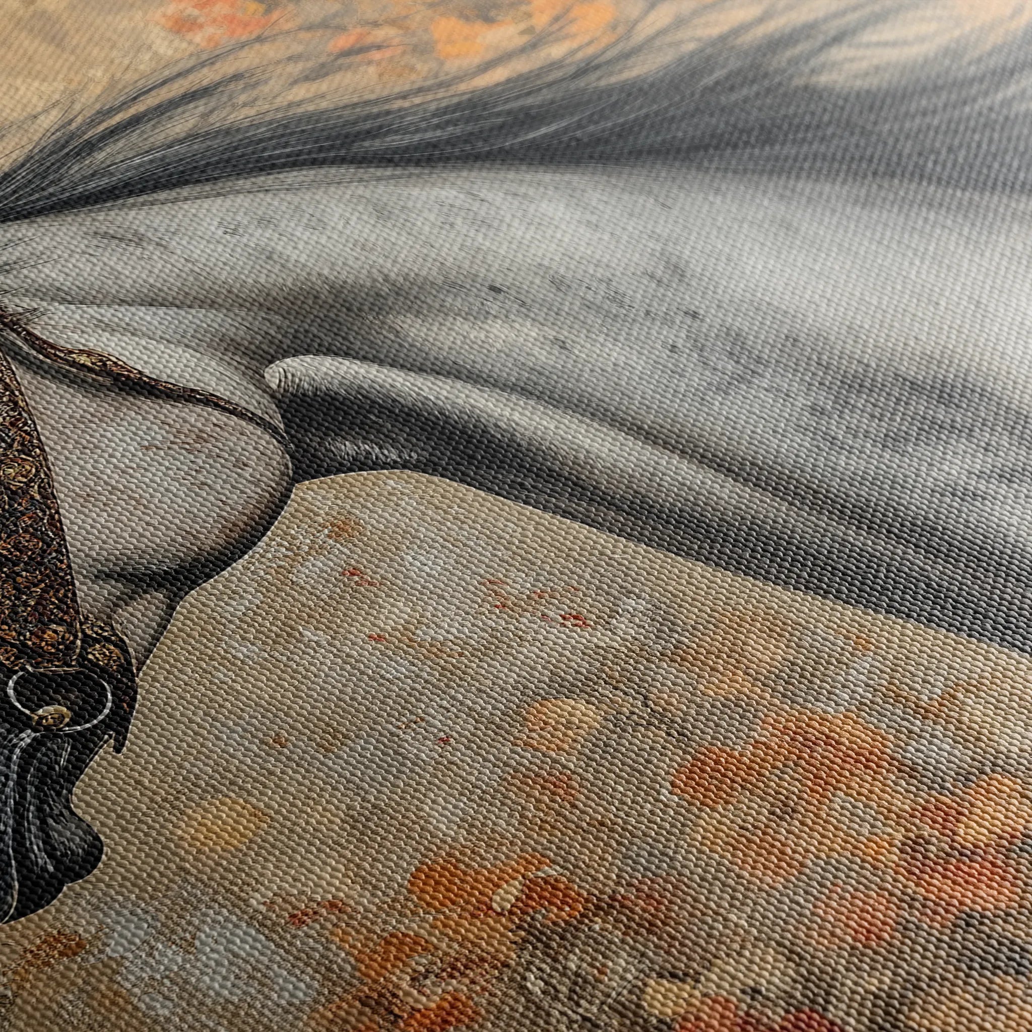 Horses Canvas Wall Art WAD159-H 90 x 60 cm / Stretched on hidden frame