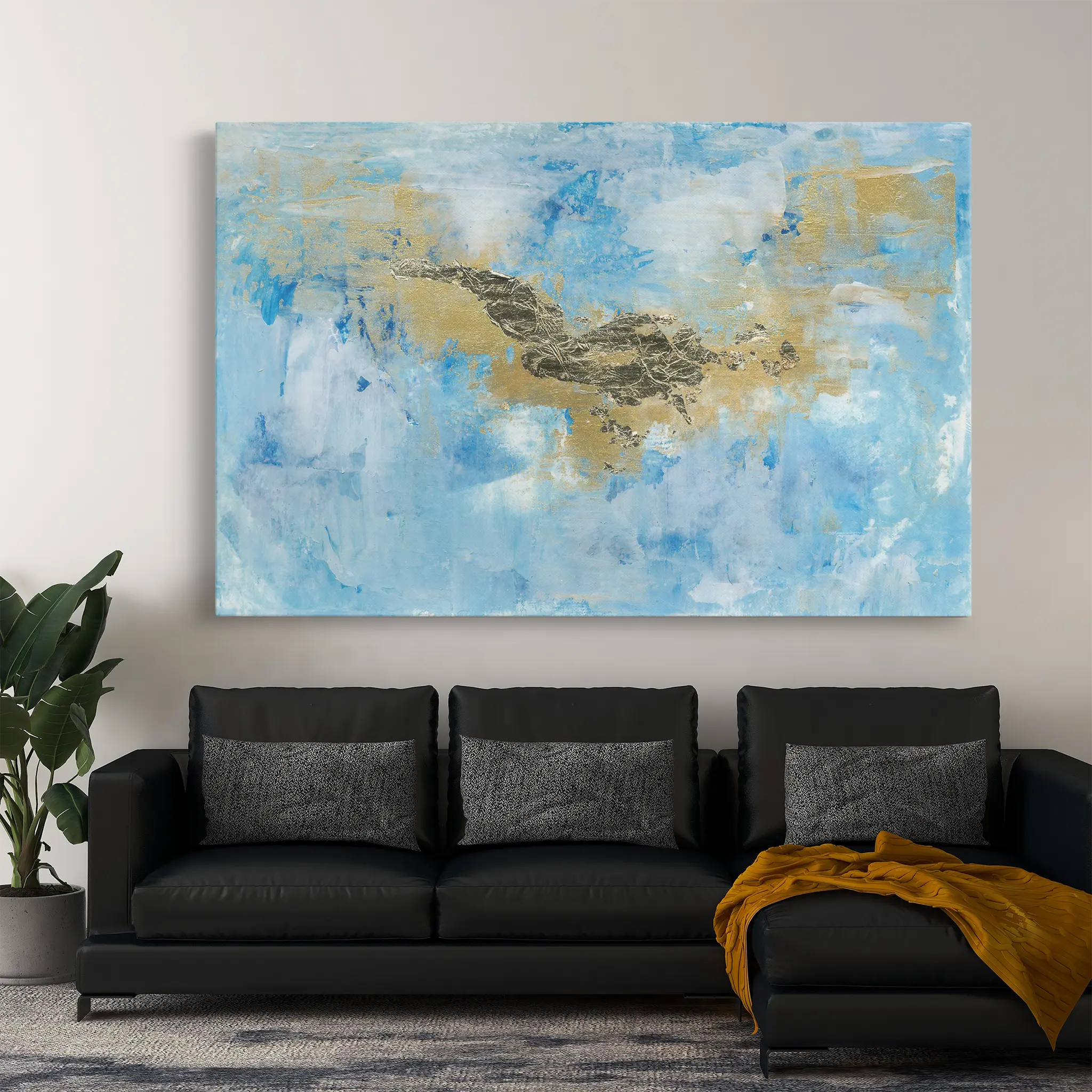 Abstract Canvas Wall Art WAD160-A 90 x 60 cm / Stretched on hidden frame