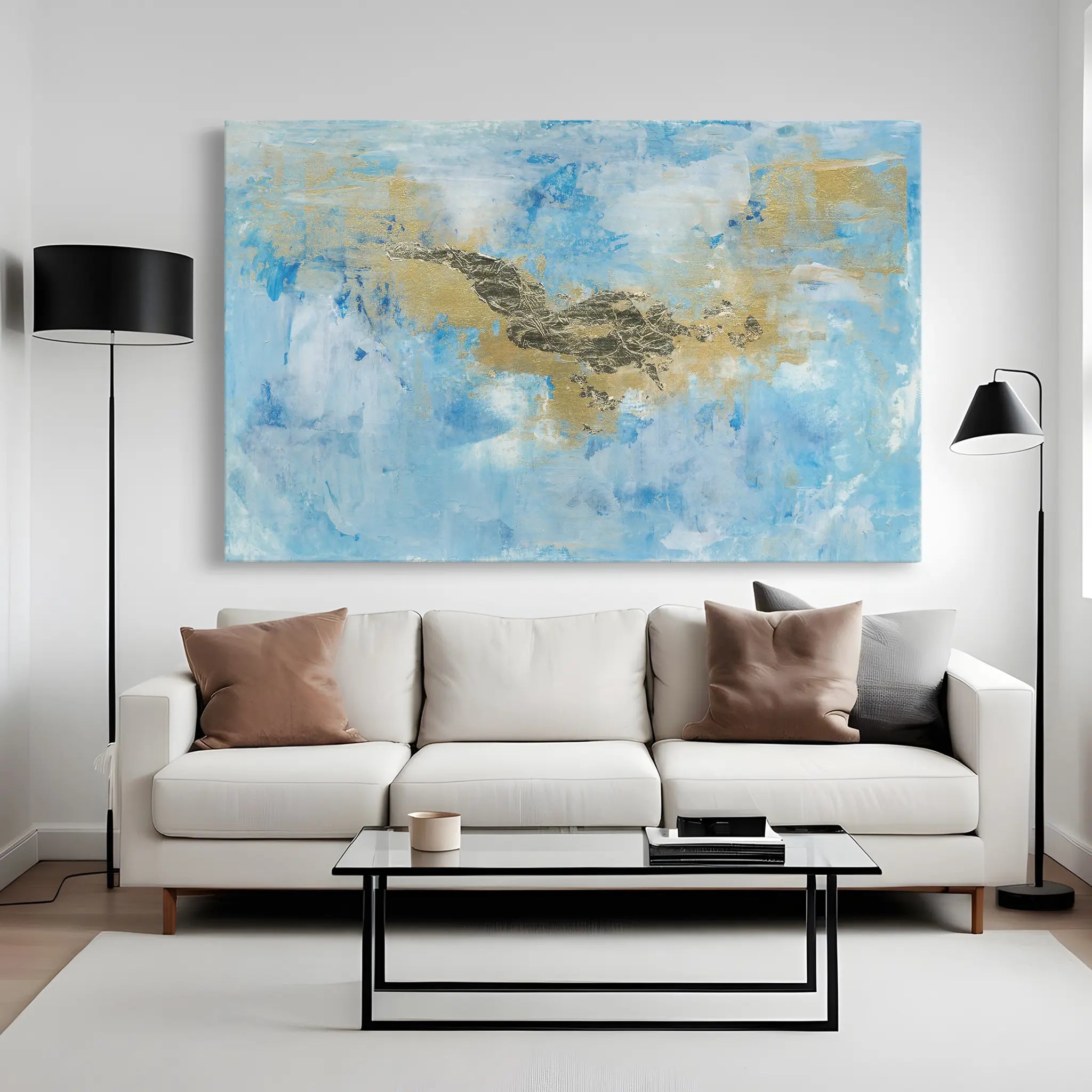 Abstract Canvas Wall Art WAD160-A 90 x 60 cm / Stretched on hidden frame