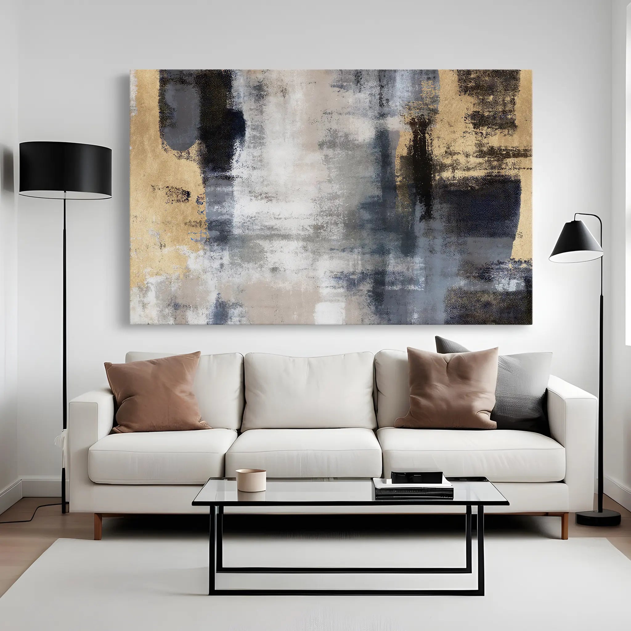 Abstract Canvas Wall Art WAD162-A 90 x 60 cm / Stretched on hidden frame