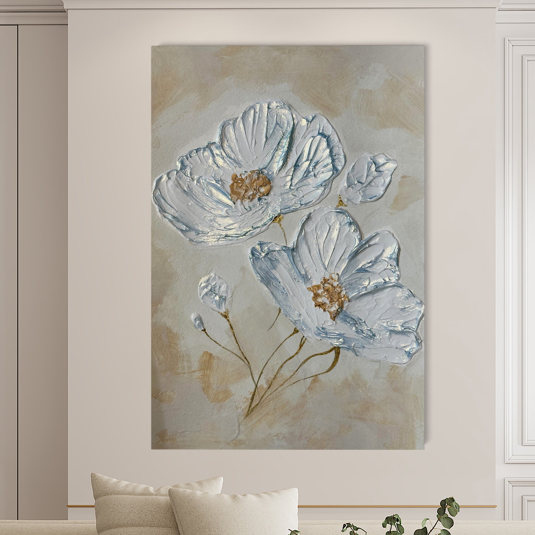 Floral Canvas Wall Art WAD163-F 90 x 60 cm / Stretched on hidden frame