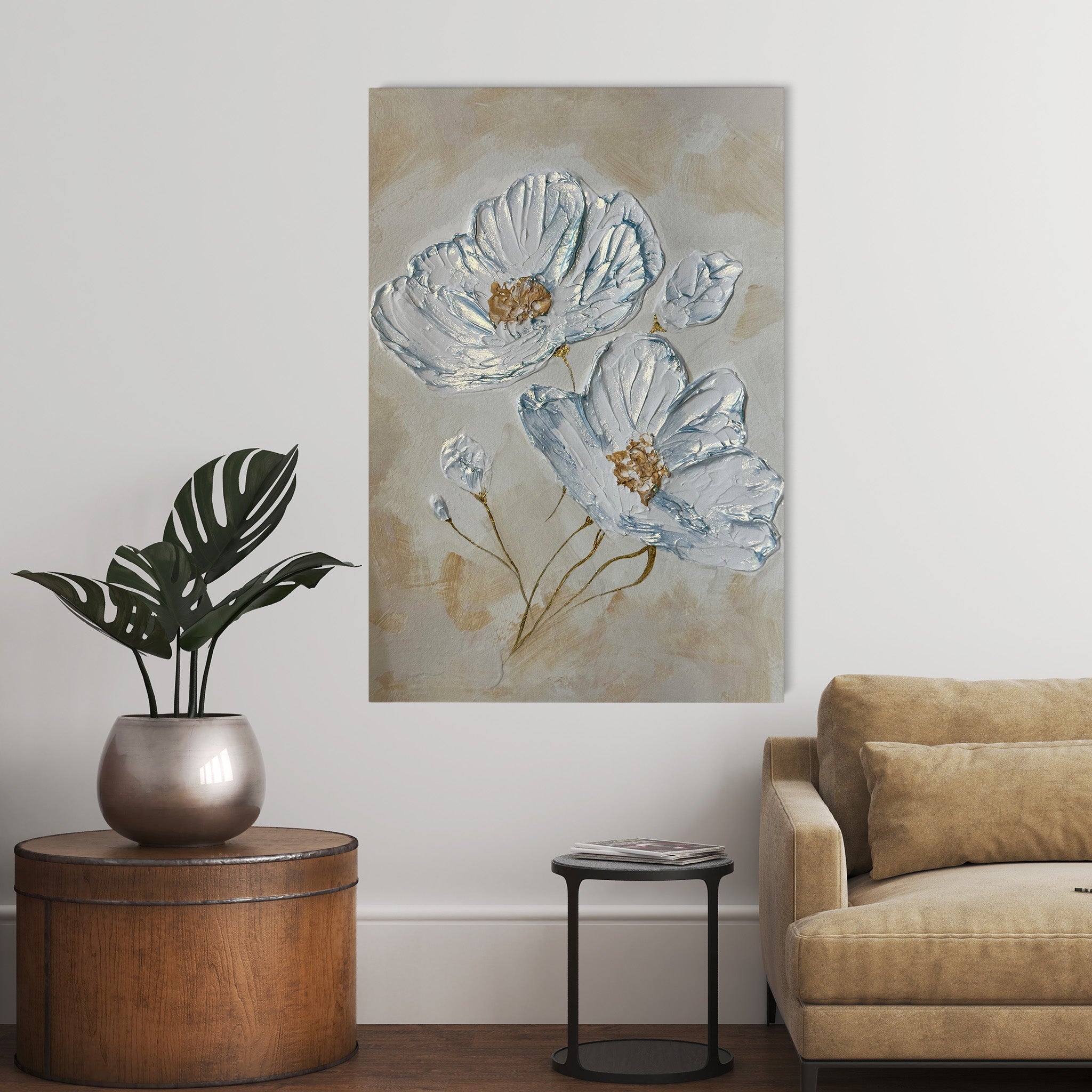 Floral Canvas Wall Art WAD163-F 90 x 60 cm / Stretched on hidden frame