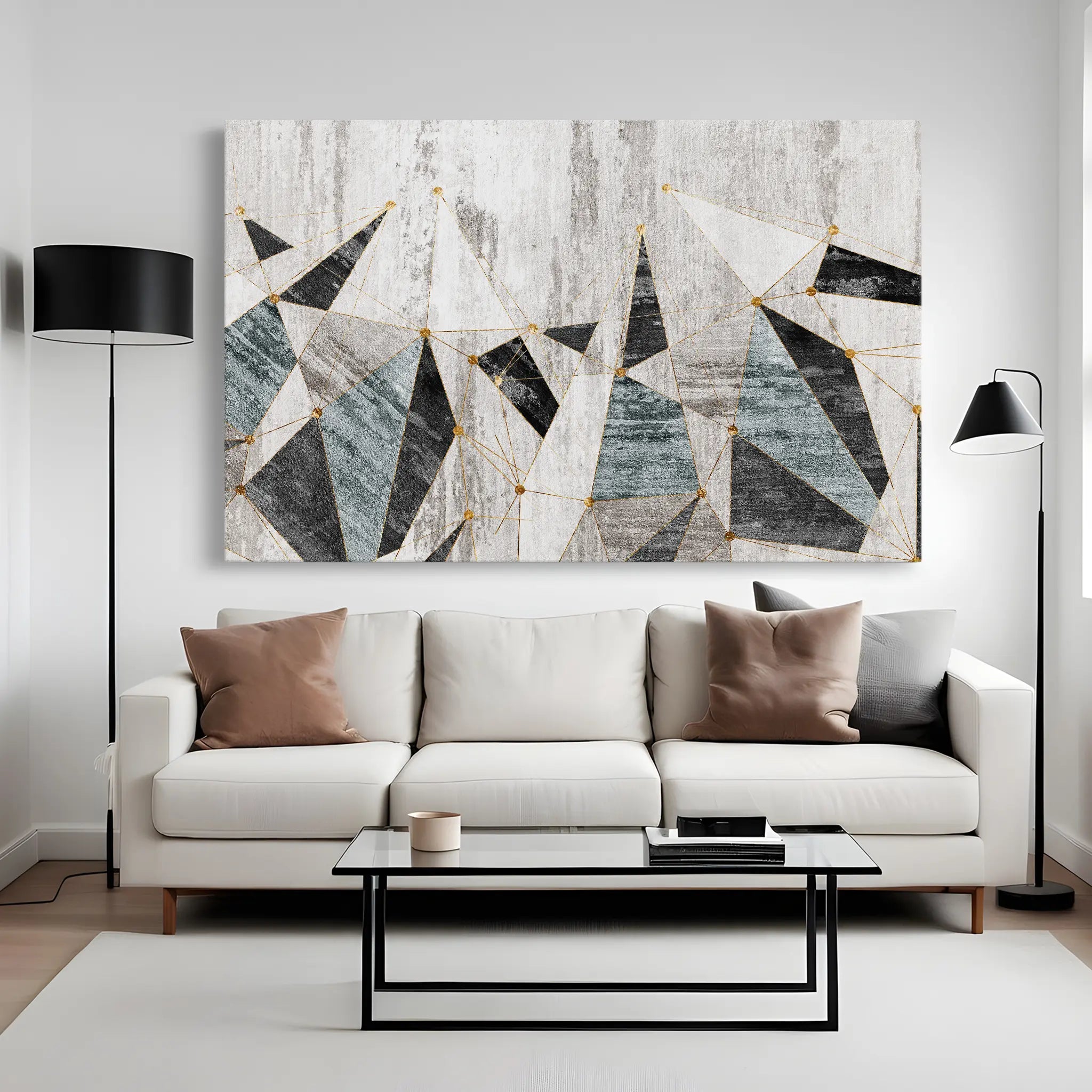 Abstract Canvas Wall Art WAD166-A 90 x 60 cm / Stretched on hidden frame